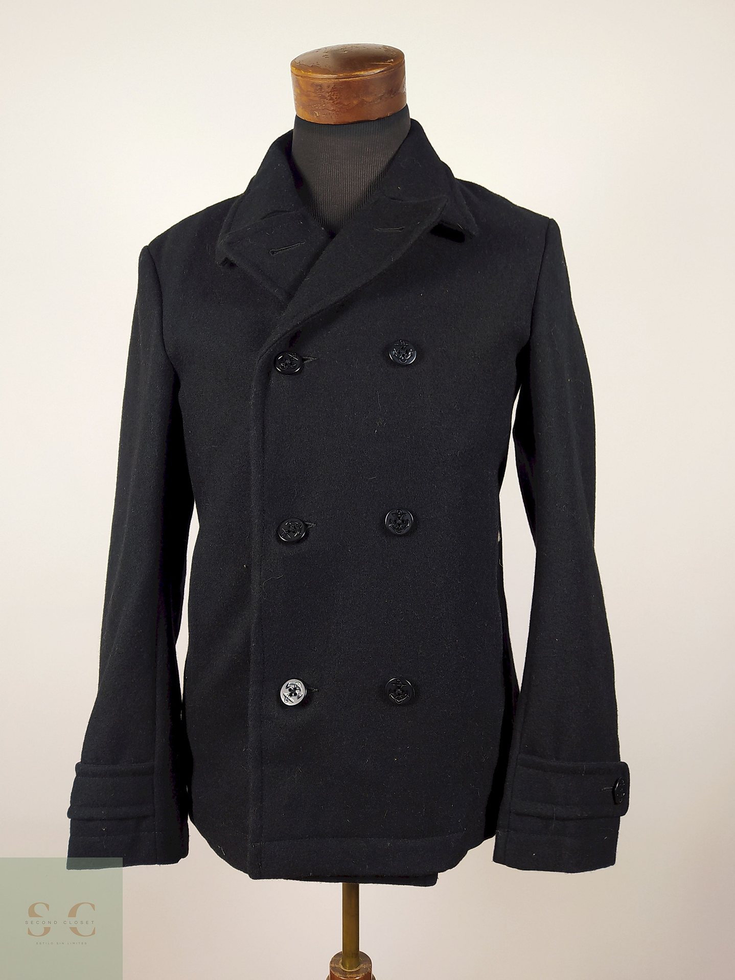 Abrigo marinero lana hombre TALLA M MONOTYPE NEGRO - AP87 1