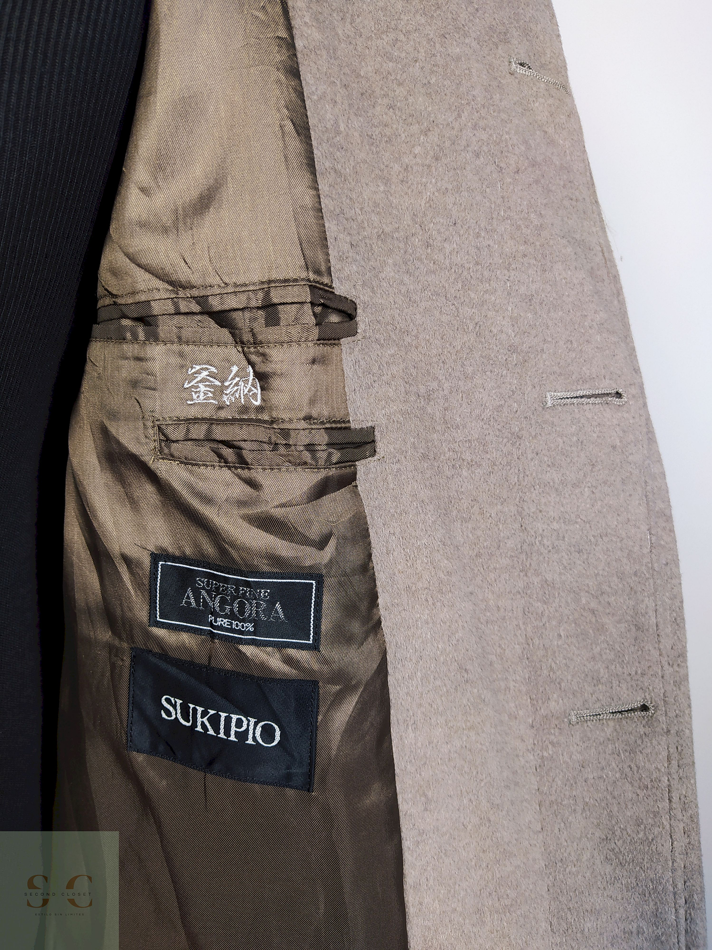 Abrigo pura lana virgen angora hombre TALLA L SUKIPIO CAFE - AP54 5