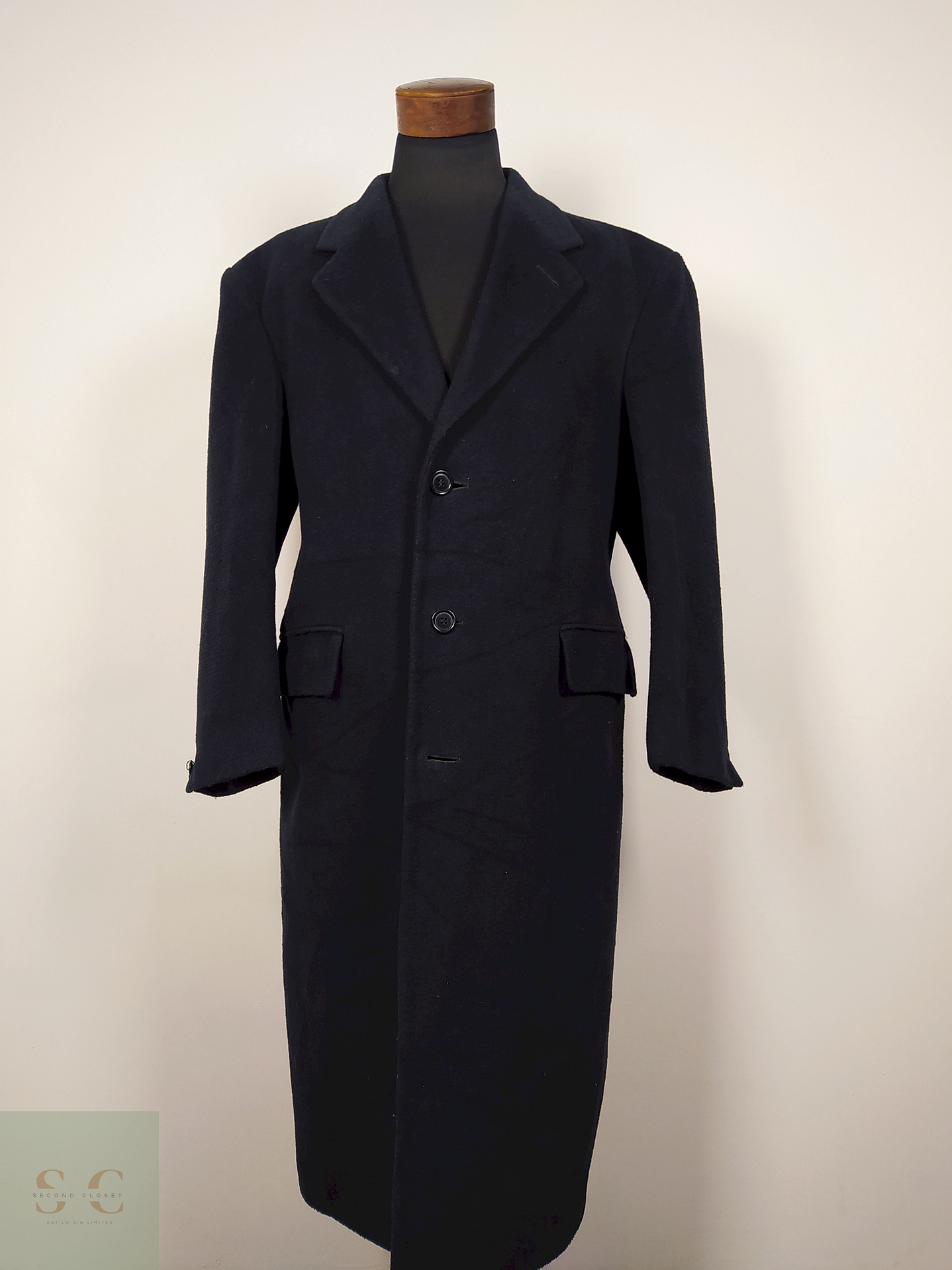 Abrigo largo lana hombre TALLA 2XL AZUL - AP49 1