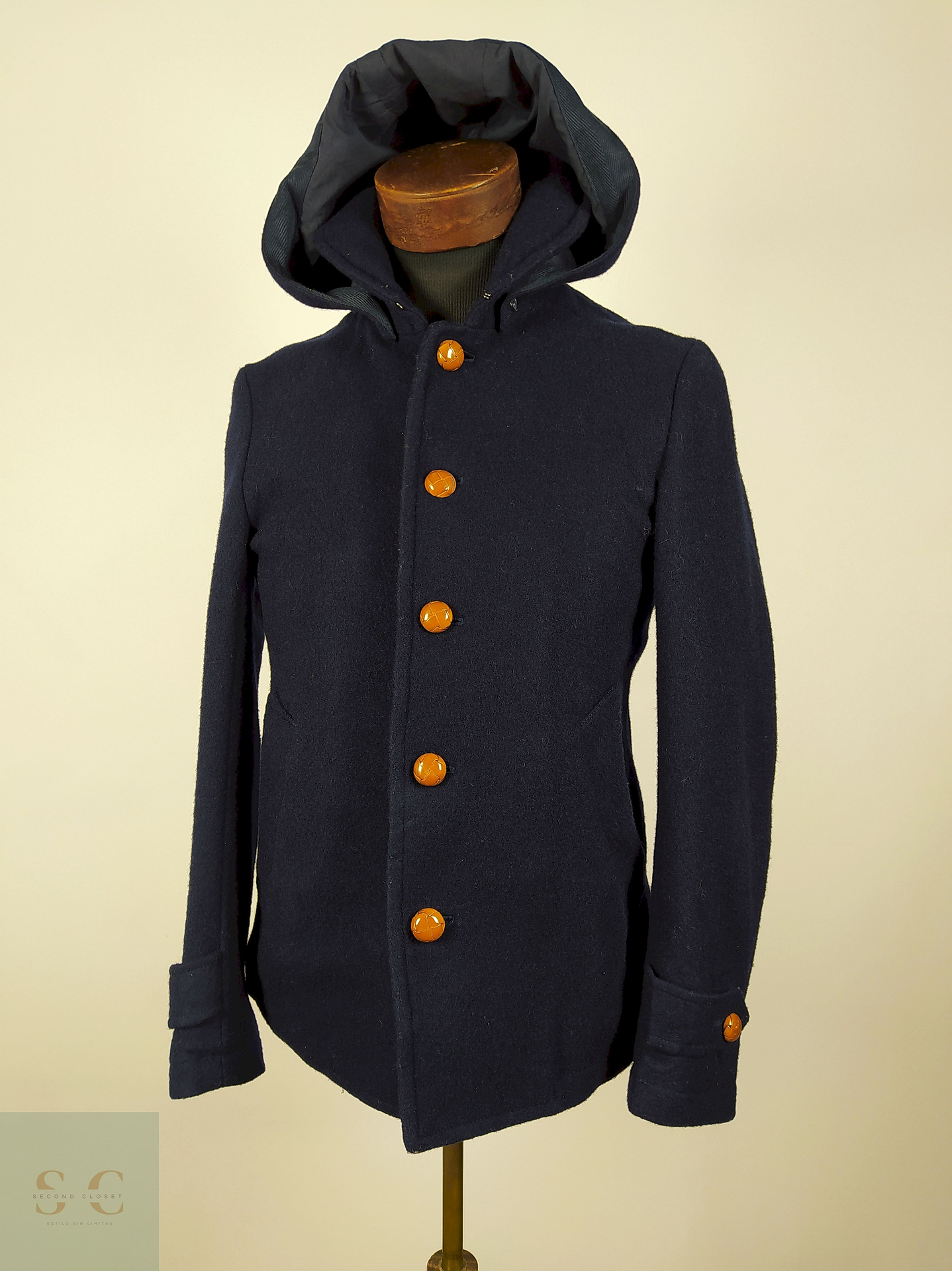 Abrigo lana TALLA S / ESSENTIAL GARMENT BIGI AZUL  - AP99 5