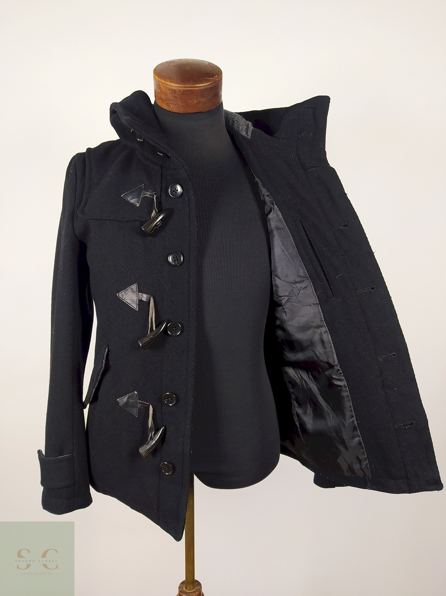 Abrigo montgomery lana TALLA S NANO UNIVERSE NEGRO - AP72 3