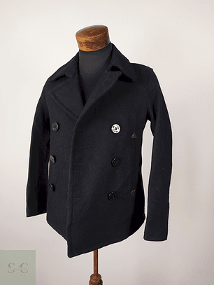 Abrigo Marinero lana premium Negro Talla XS TK Japan - AP152