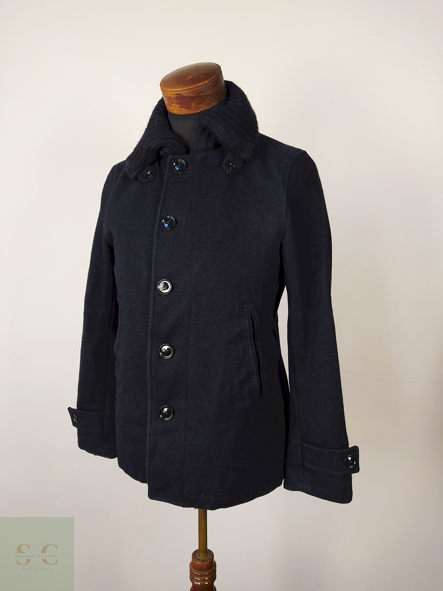 Abrigo lana hombre premiums Azul Talla S Global Work - AP154 1