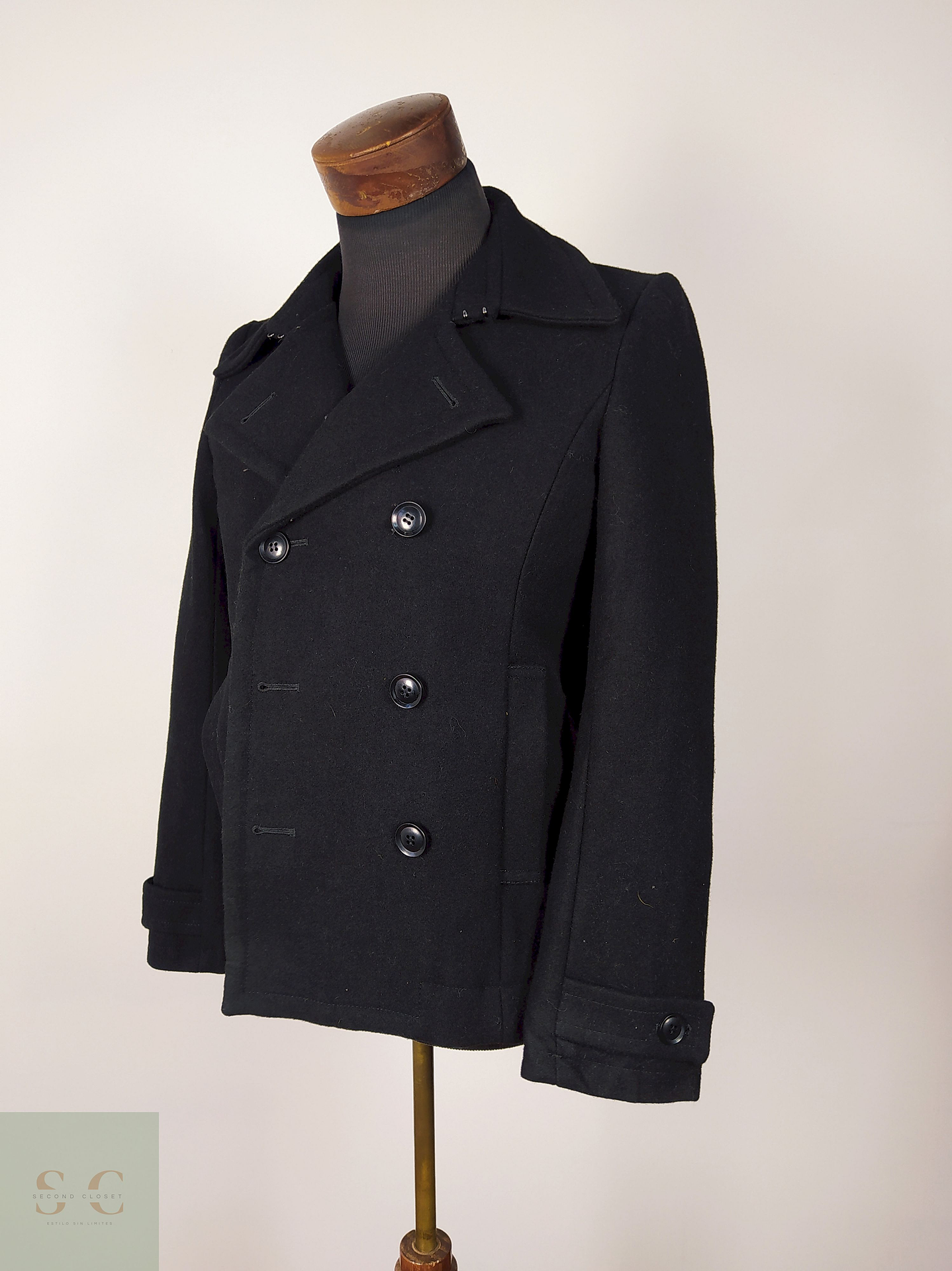 Abrigo Marinero lana premium Negro Talla XS Estudios - AP204 2