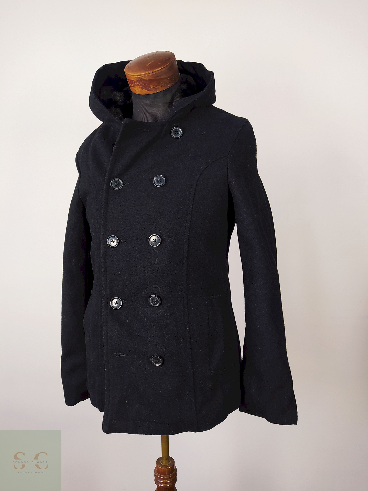 Abrigo Marinero lana premium Negro Talla SM Mitsumine - AP157 1