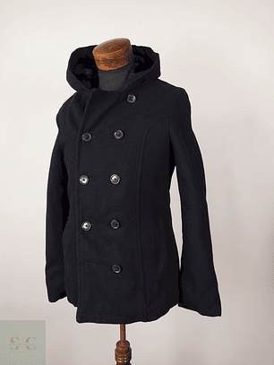 Abrigo Marinero lana premium Negro Talla SM Mitsumine - AP157