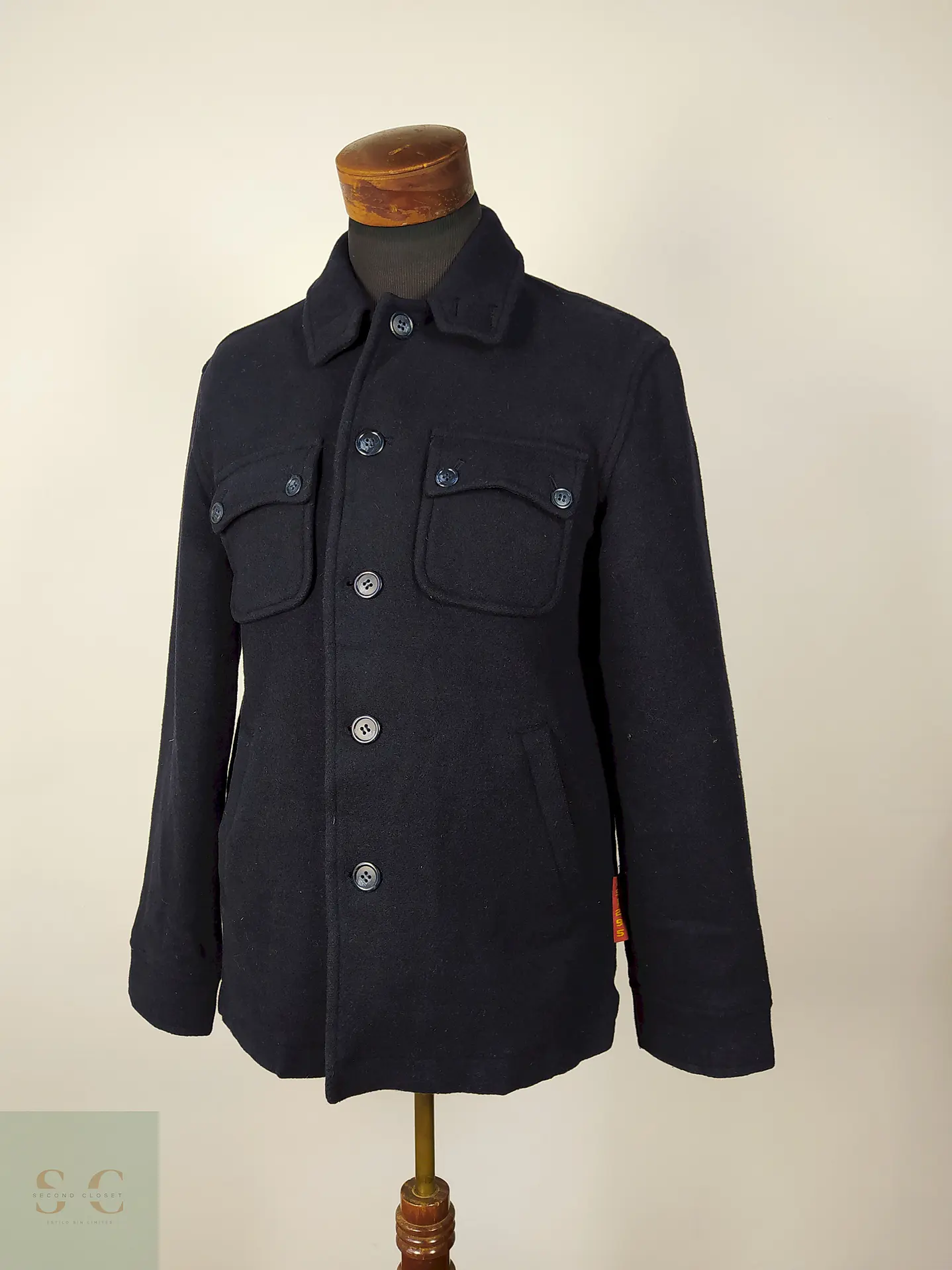 Abrigo hombre lana chaqueta premium Azul Talla ML HOMME - AP213 1