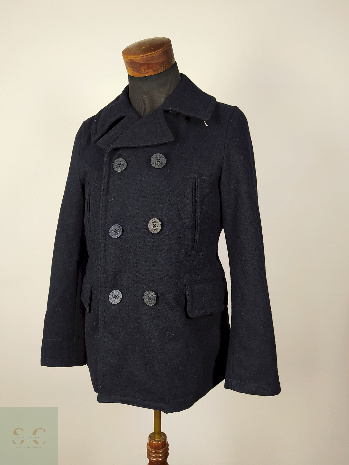 Abrigo Marinero lana hombre premium Azul Talla XS S Global Work - AP211 1