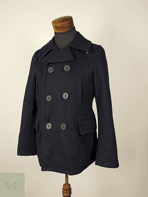 Abrigo Marinero lana hombre premium Azul Talla XS S Global Work - AP211