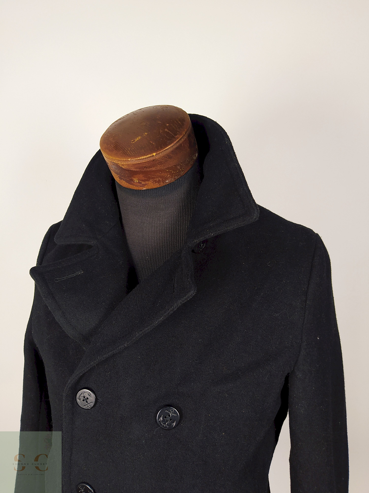 Abrigo Marinero lana hombre premium Negro Talla SM Rageblue - AP205 2