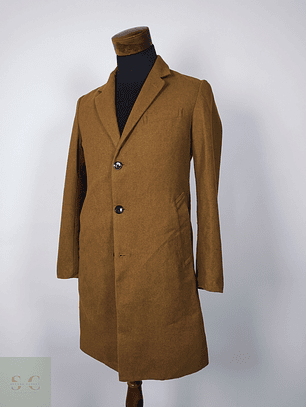Abrigo lana hombre semi formal Camel Talla S GU - AP215