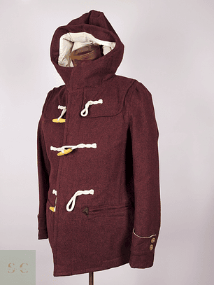 Abrigo Montgomery lana hombre BURDEOS Talla XS TK JAPAN - AP117