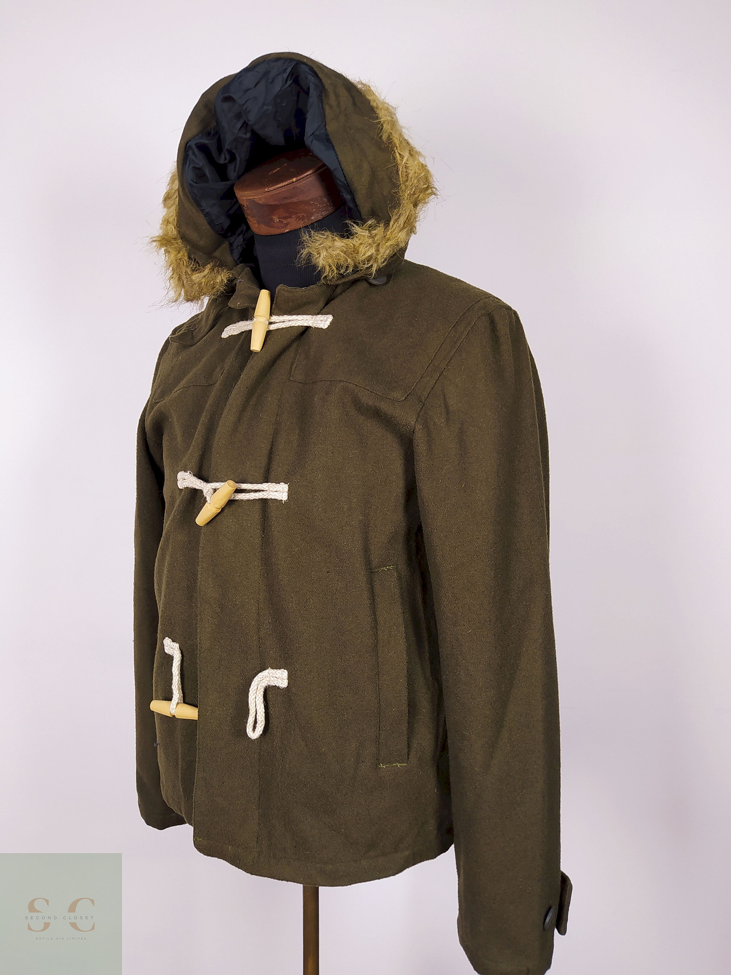 Abrigo Montgomery lana VERDE Talla M WOOLRICH - AP121 1