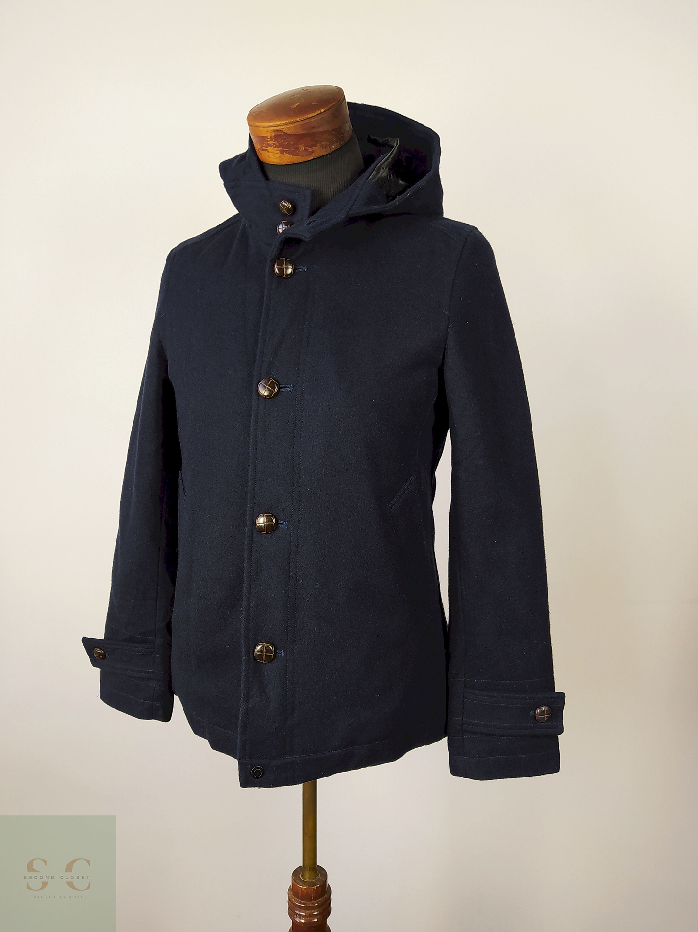 Abrigo lana hombre Azul Talla XS Heel-Strip - AP159 1