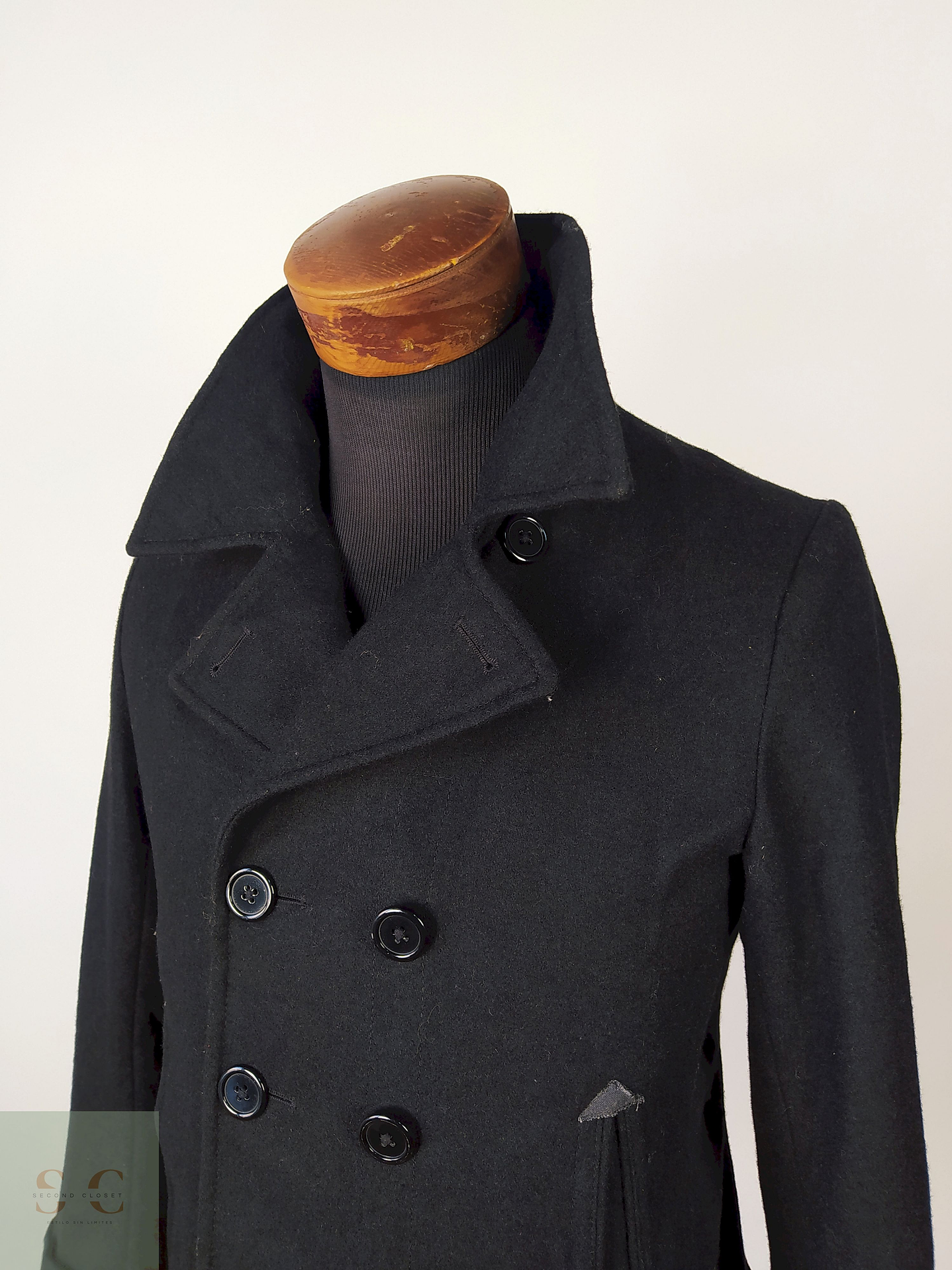 Abrigo Marinero lana hombre Negro Talla S Rageblue - AP153 2