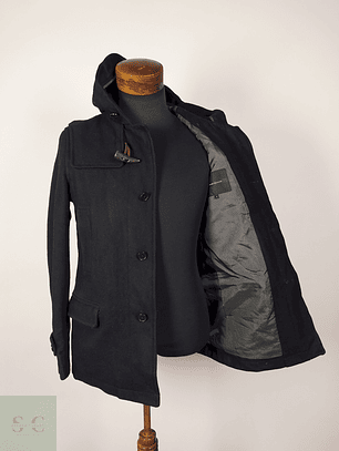 Abrigo lana hombre Chaqueta premium Negra Talla S Green Label Relaxing - AP203