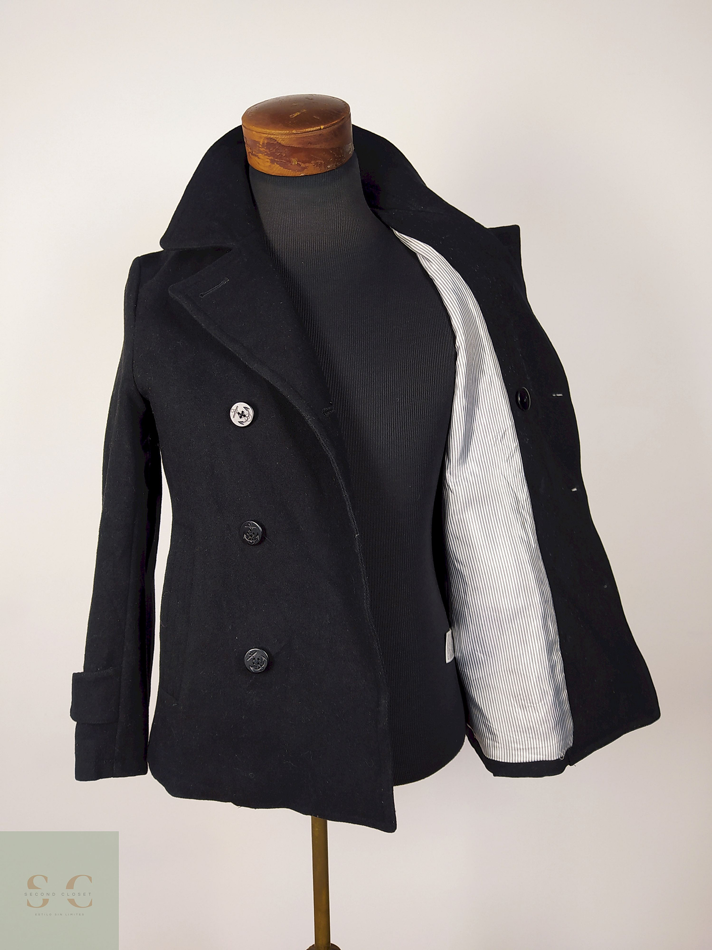 Abrigo Marinero lana hombre premium Negro Talla SM Rageblue - AP205 3