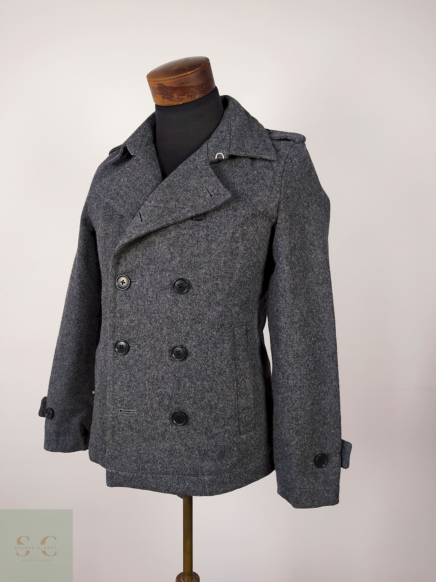 Abrigo Marinero lana hombre premium PLOMO Talla XS ABAHOUSE - AP131 1