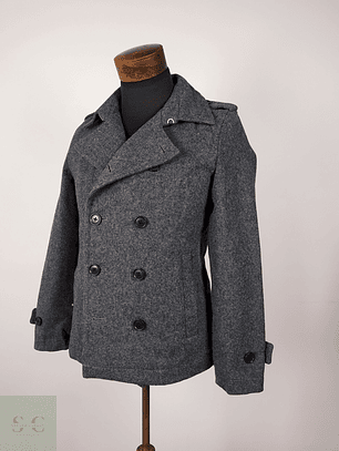 Abrigo Marinero lana hombre premium PLOMO Talla XS ABAHOUSE - AP131