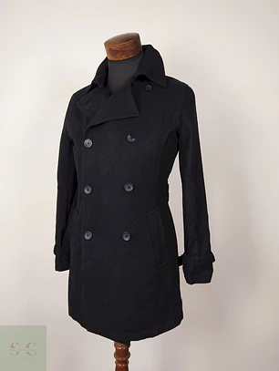 Abrigo Japonés Marinero lana premium hombre Negro Talla S Low Box - AP226
