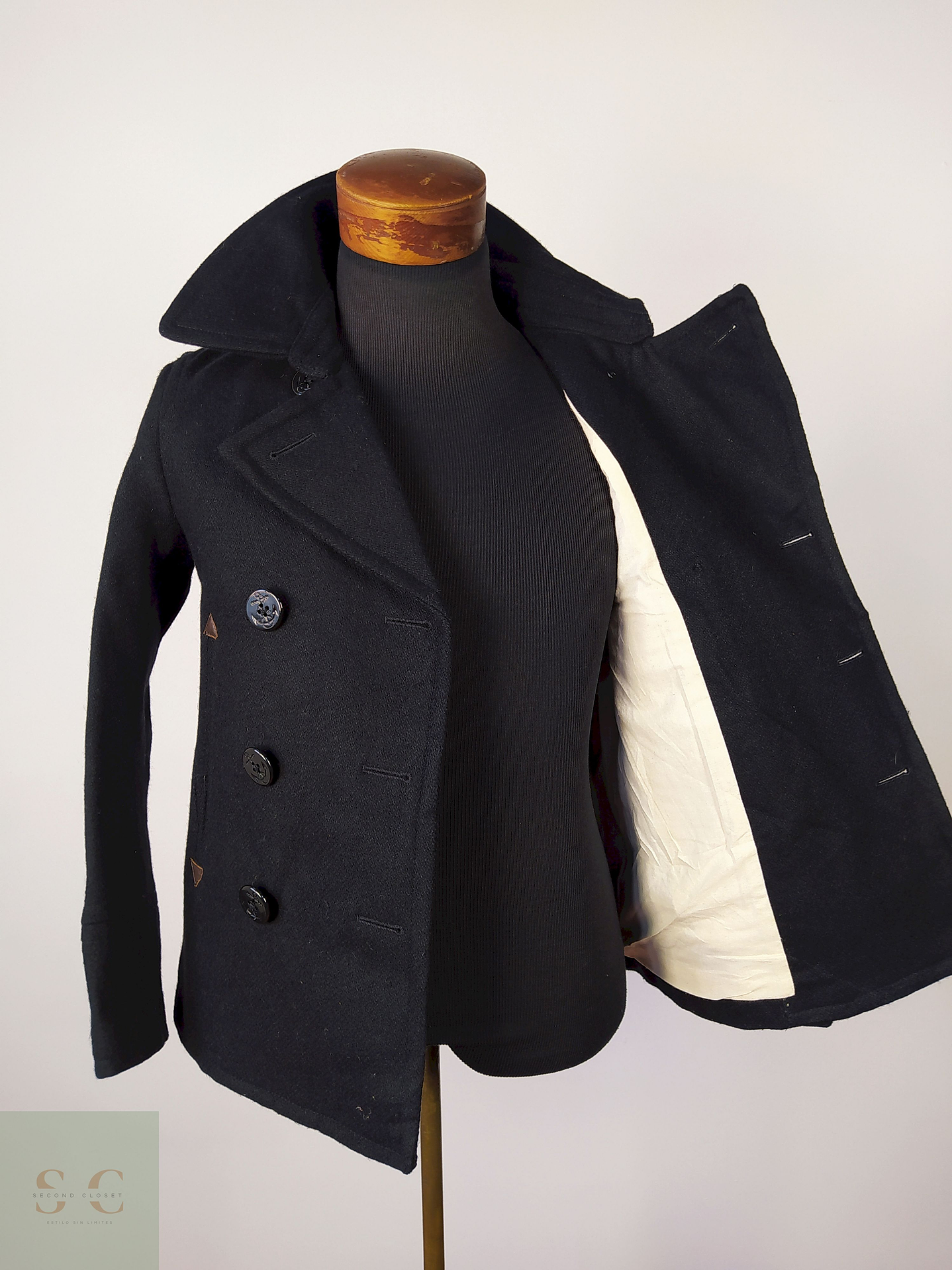 Abrigo Marinero lana premium Negro Talla XS TK Japan - AP152 3