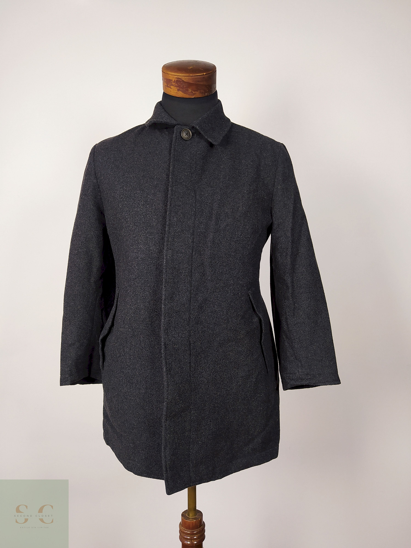 Abrigo lana premium hombre Plomo Talla S - AP223 2