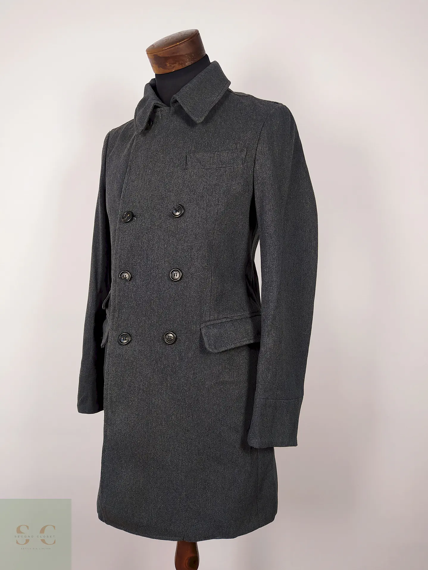 Abrigo lana marinero hombre PLOMO Talla SM BENETTON - AP123 1