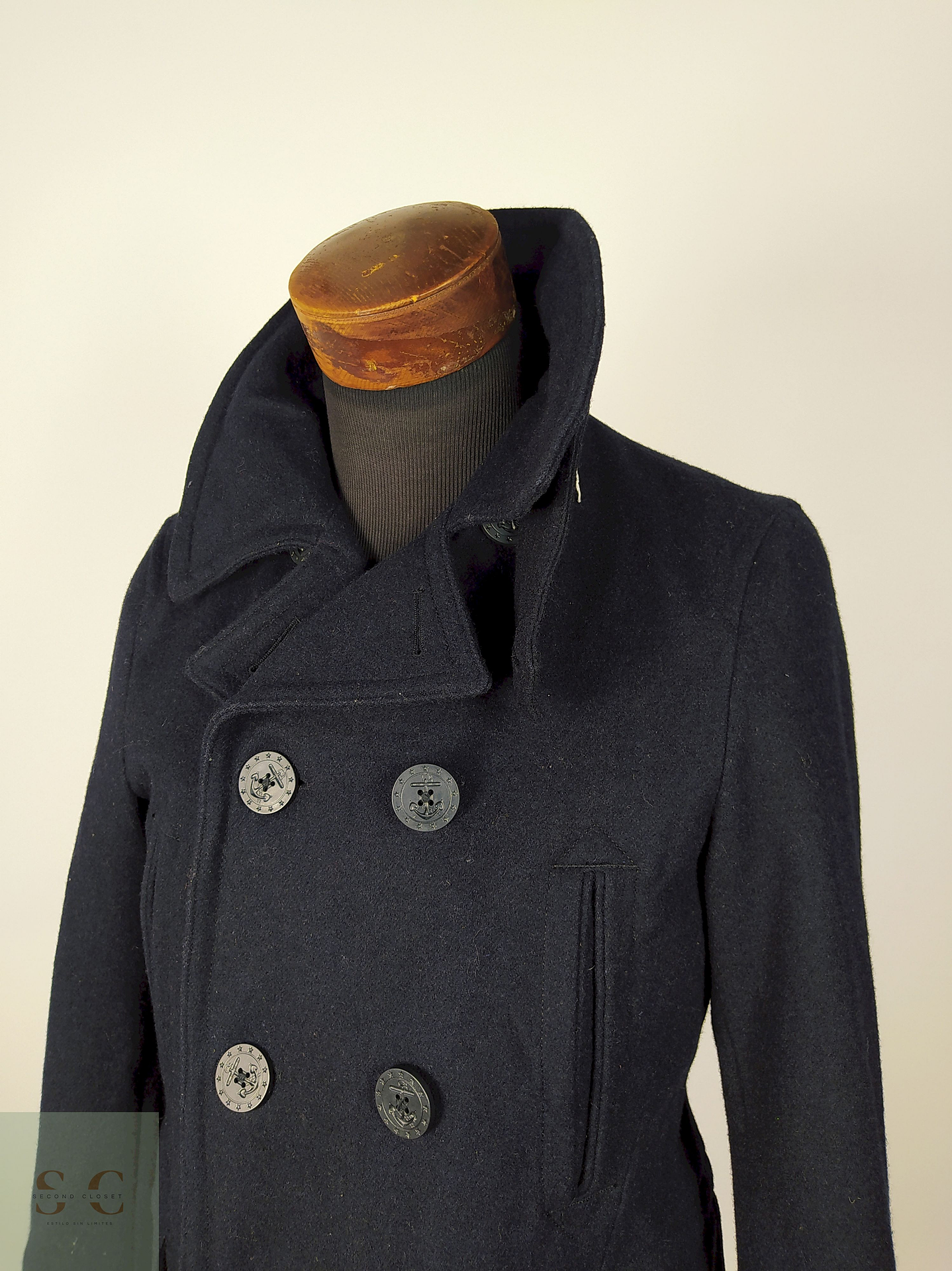 Abrigo Marinero lana hombre premium Azul Talla XS S Global Work - AP211 2