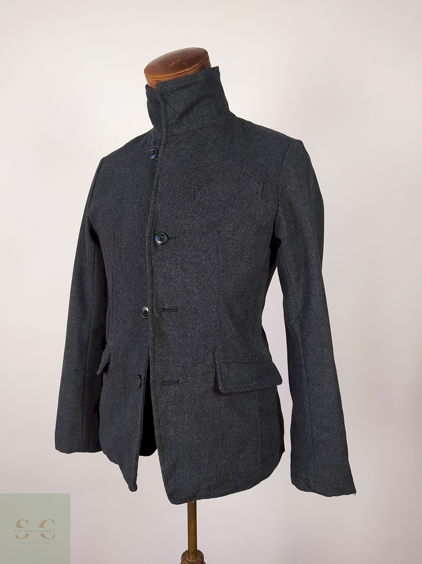 Abrigo lana chaqueta hombre PLOMO Talla XS BENO  1