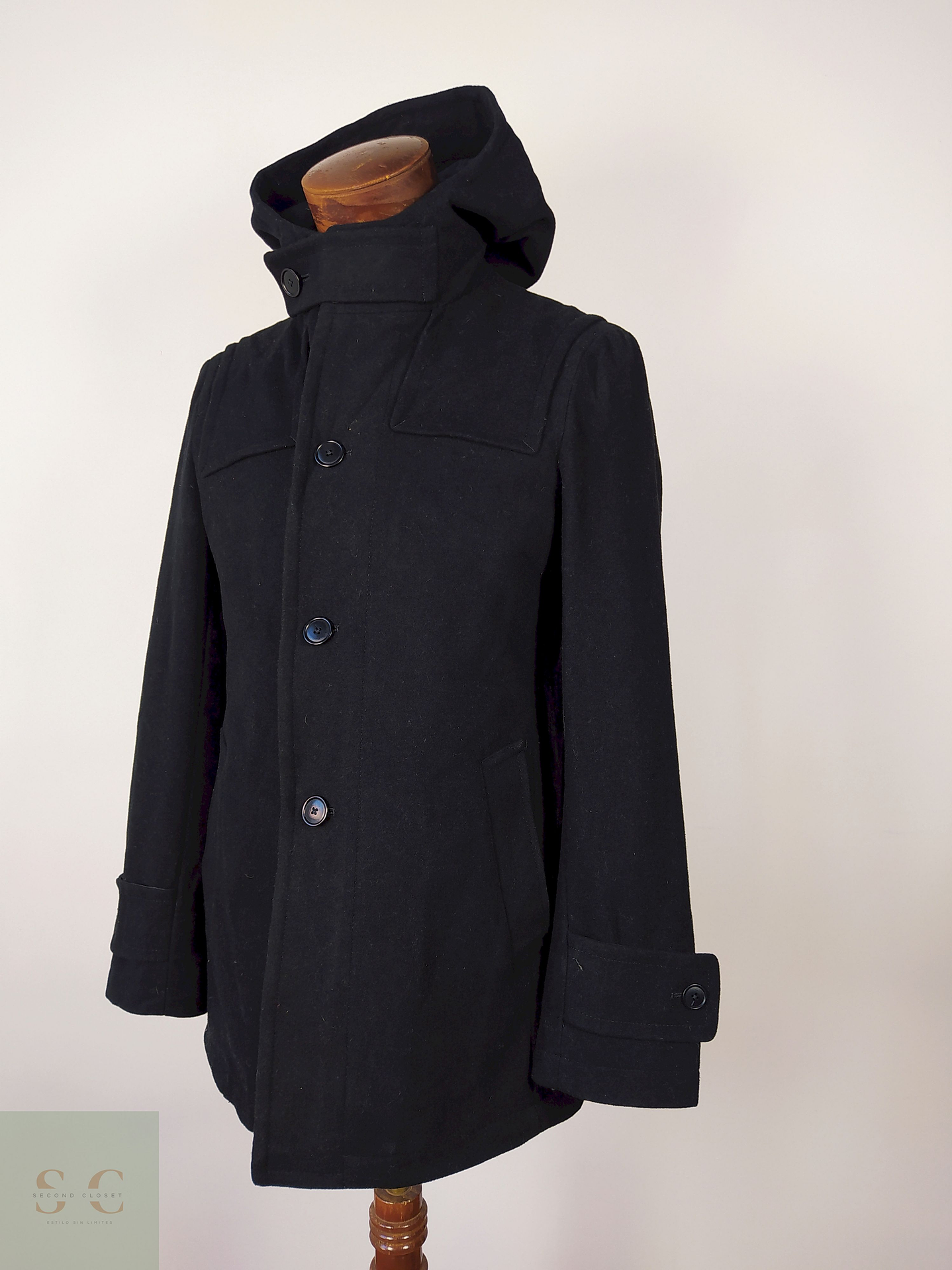 Abrigo lana hombre color NEGRO Talla S UNITED ARROW - AP135 1