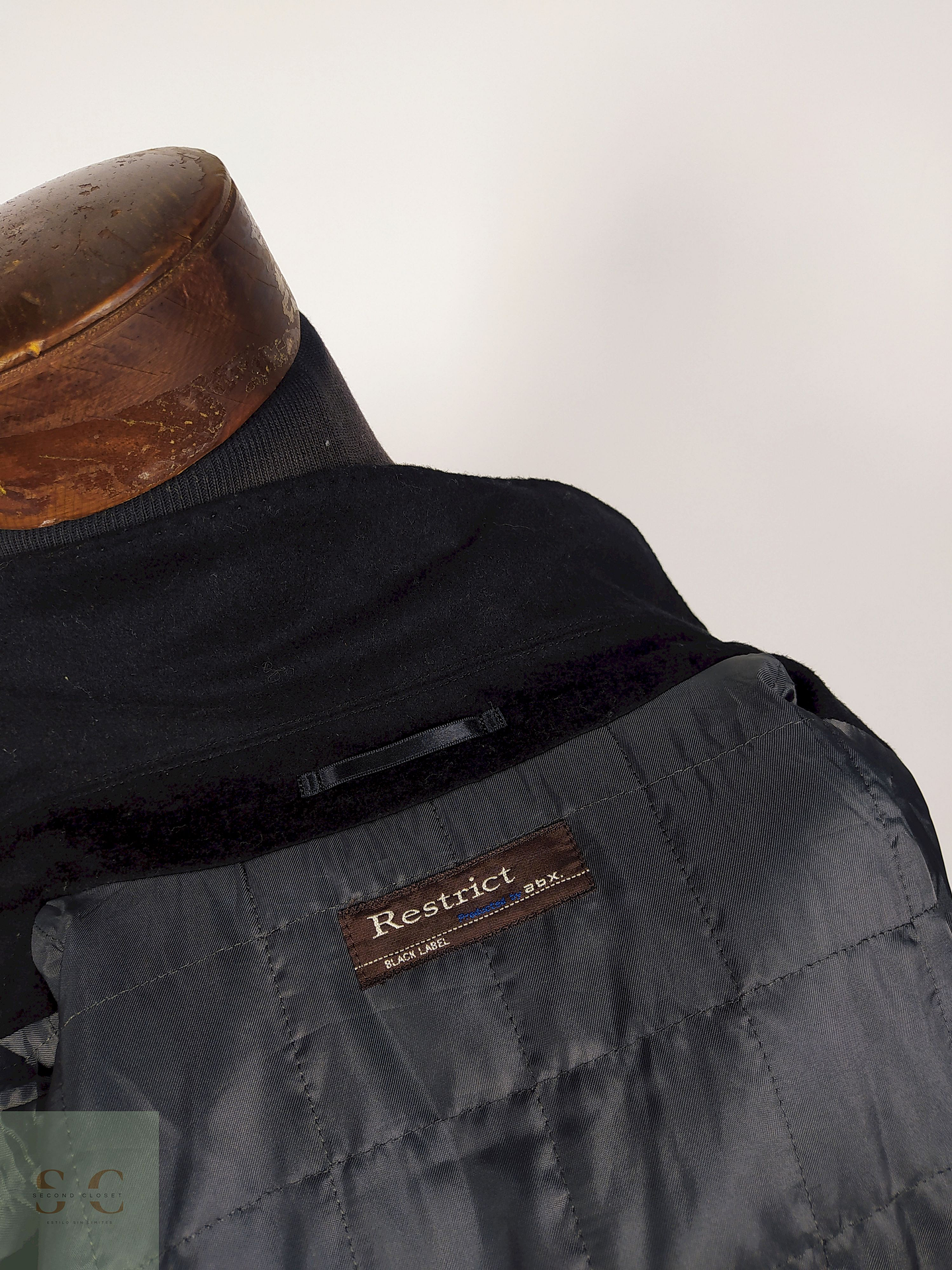 Abrigo elegante hombre lana y cashmere NEGRO Talla M RESTRICT - AP108 4