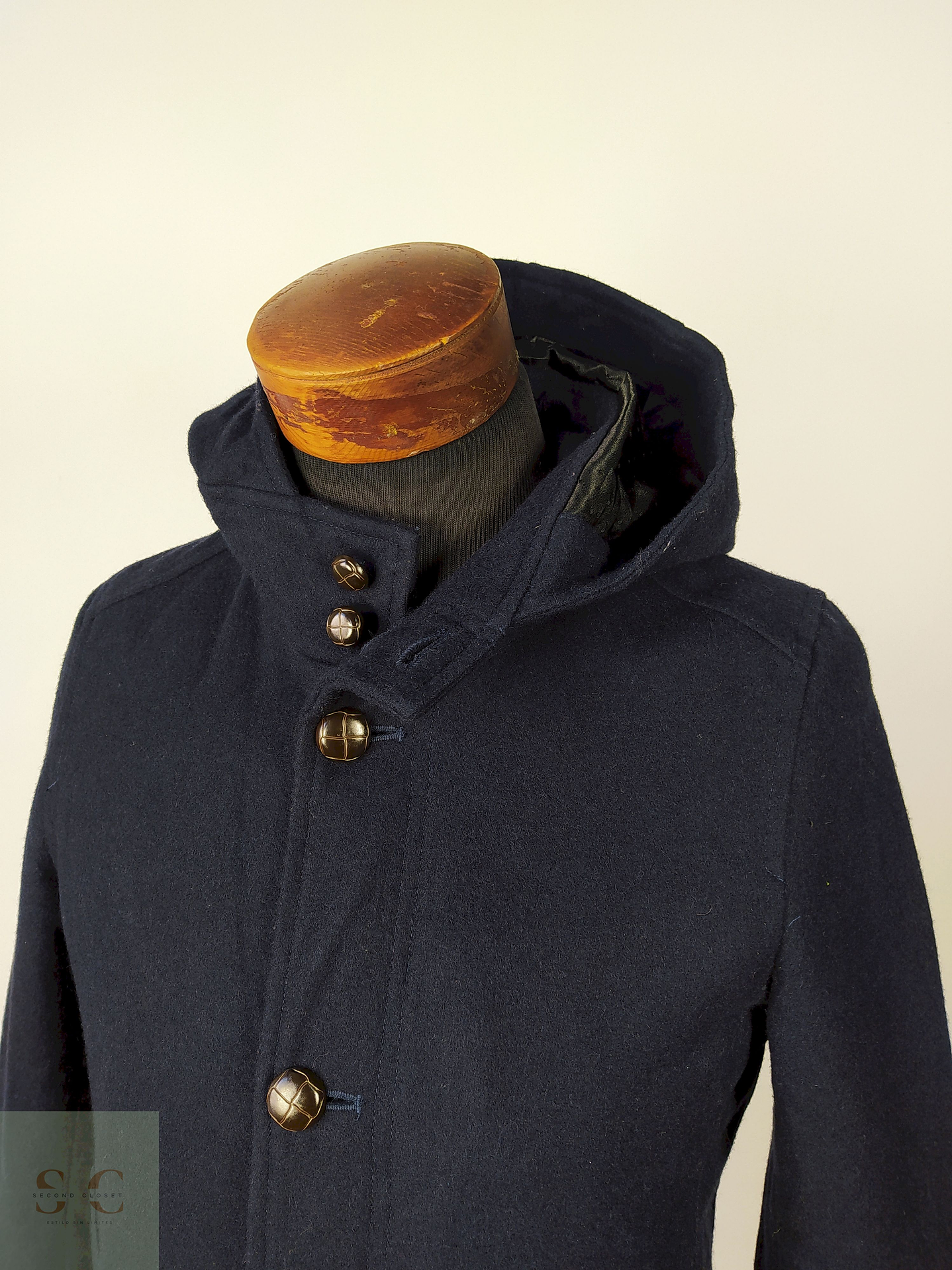 Abrigo lana hombre Azul Talla XS Heel-Strip - AP159 2