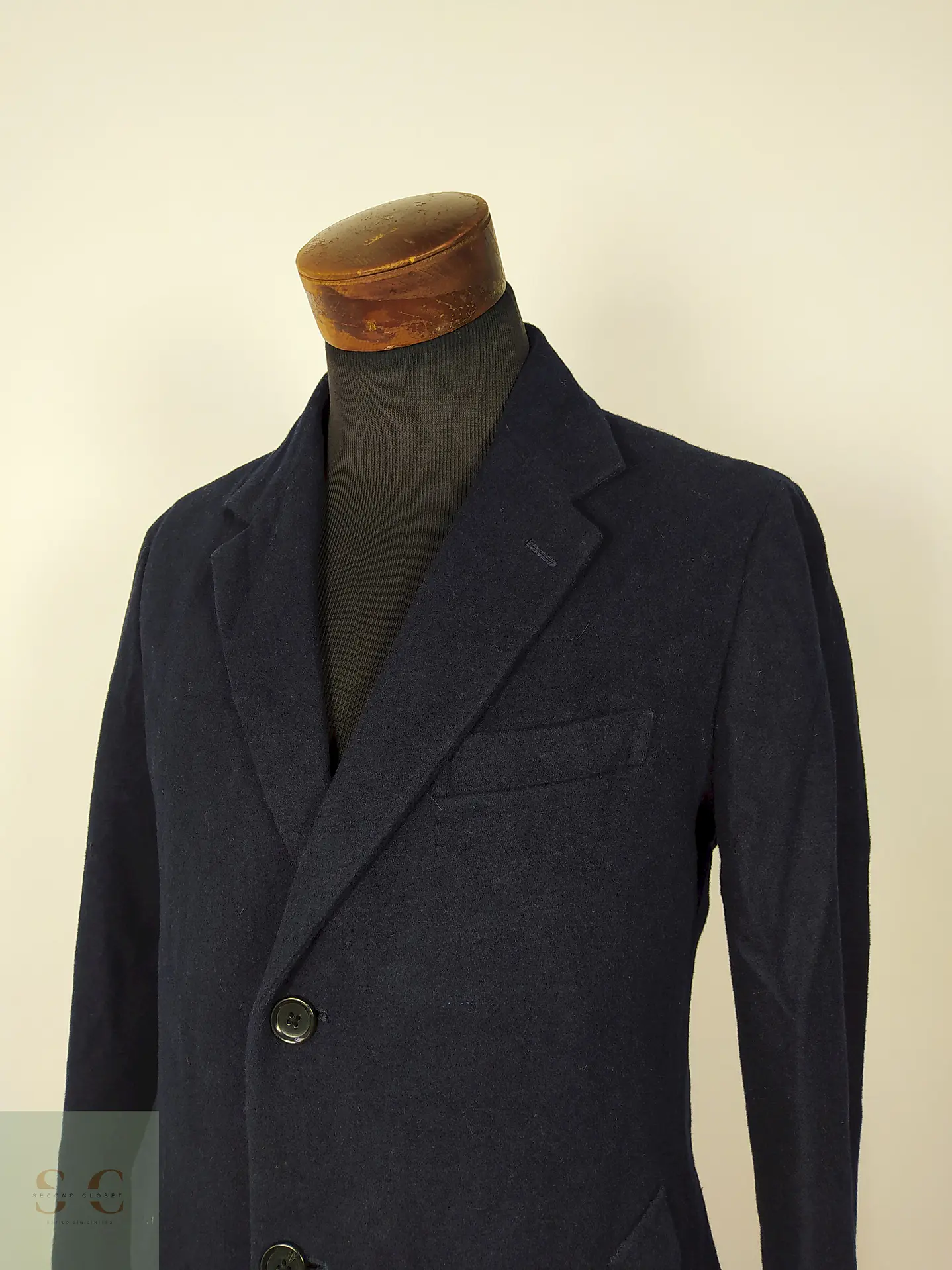 Abrigo Japones lana hombre semi formal Azul Talla SM GU - AP216 3