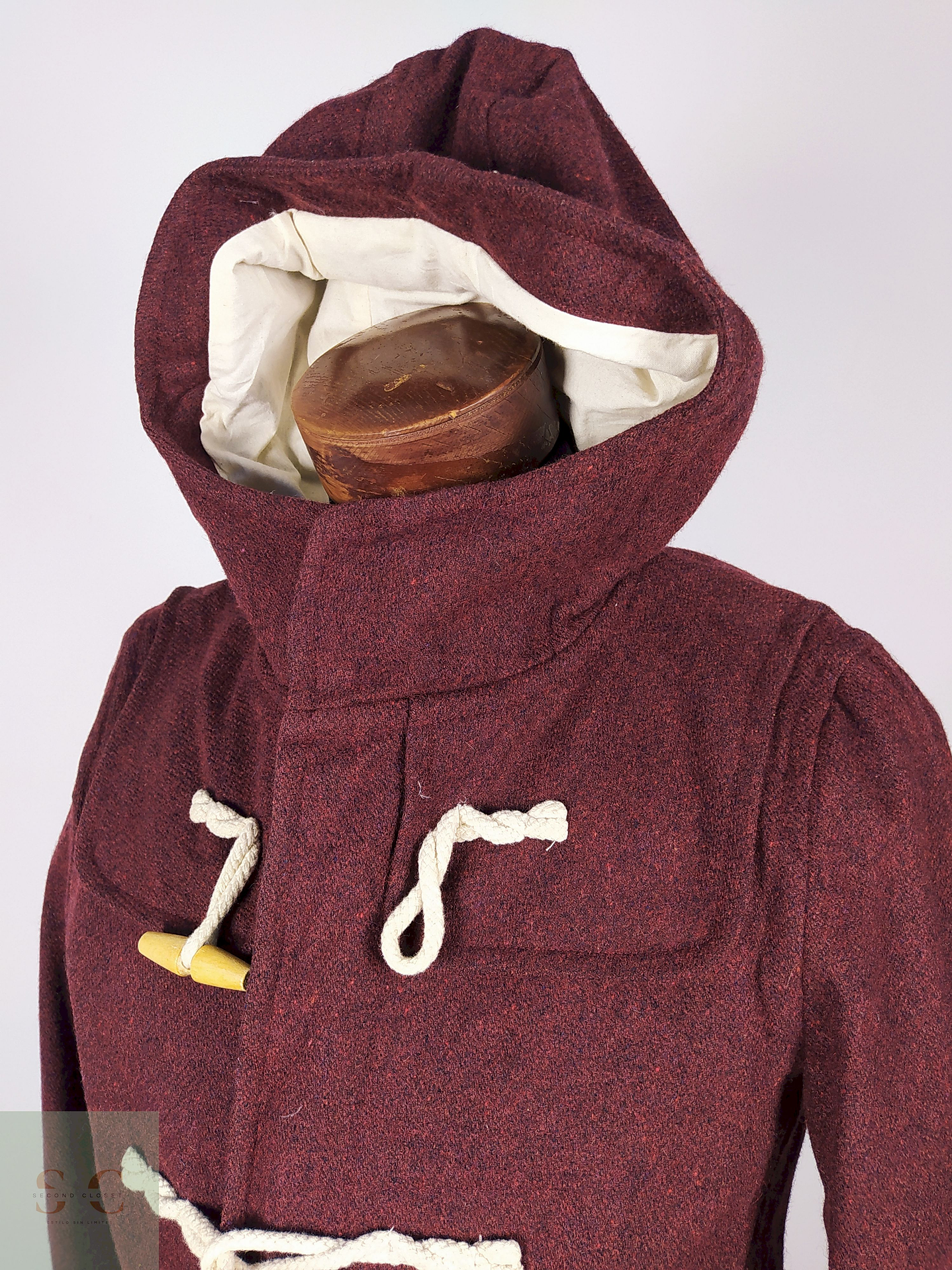 Abrigo Montgomery lana hombre BURDEOS Talla XS TK JAPAN - AP117 2