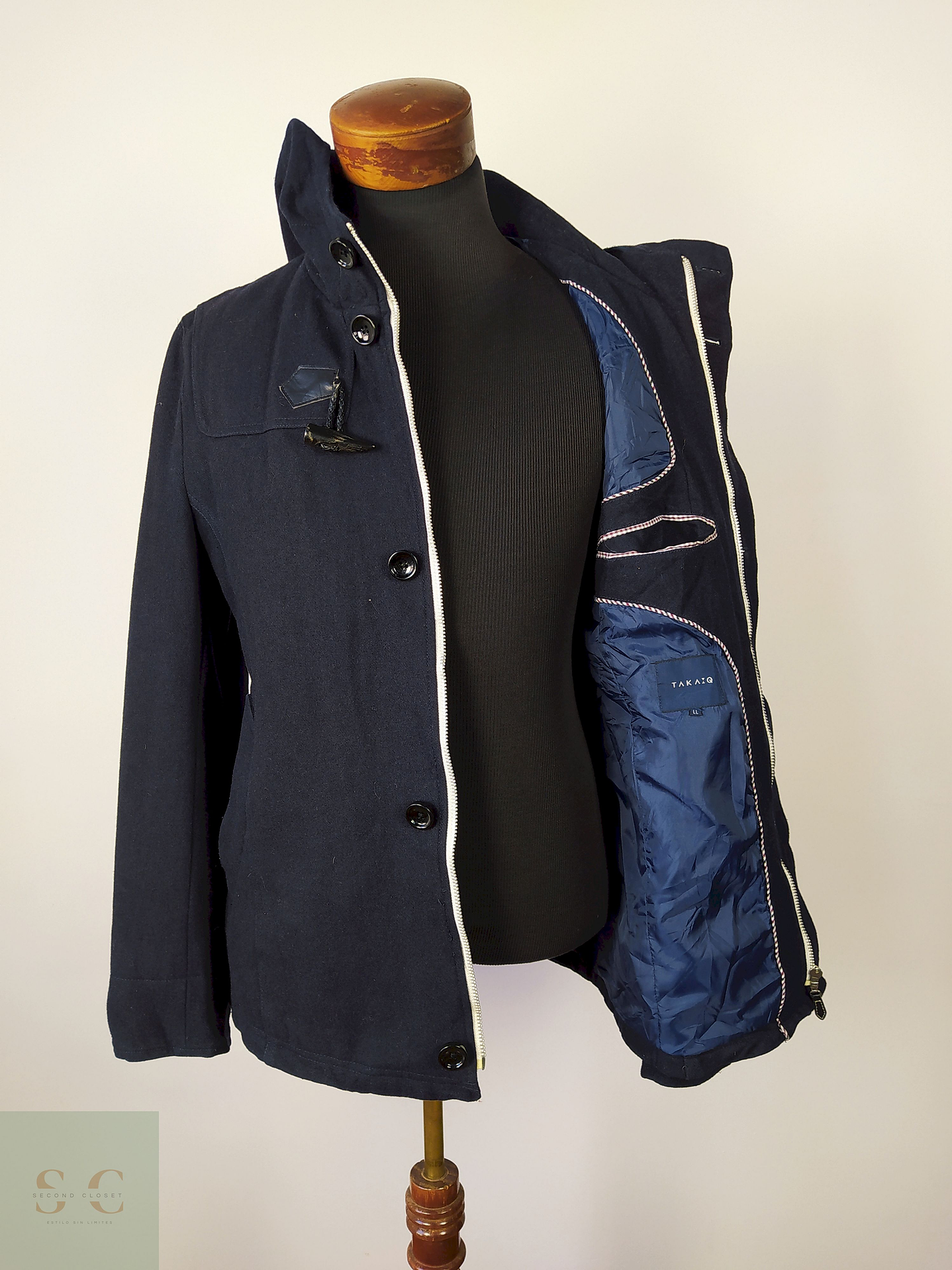 Abrigo lana hombre Azul Talla M AKIQ - AP156 3