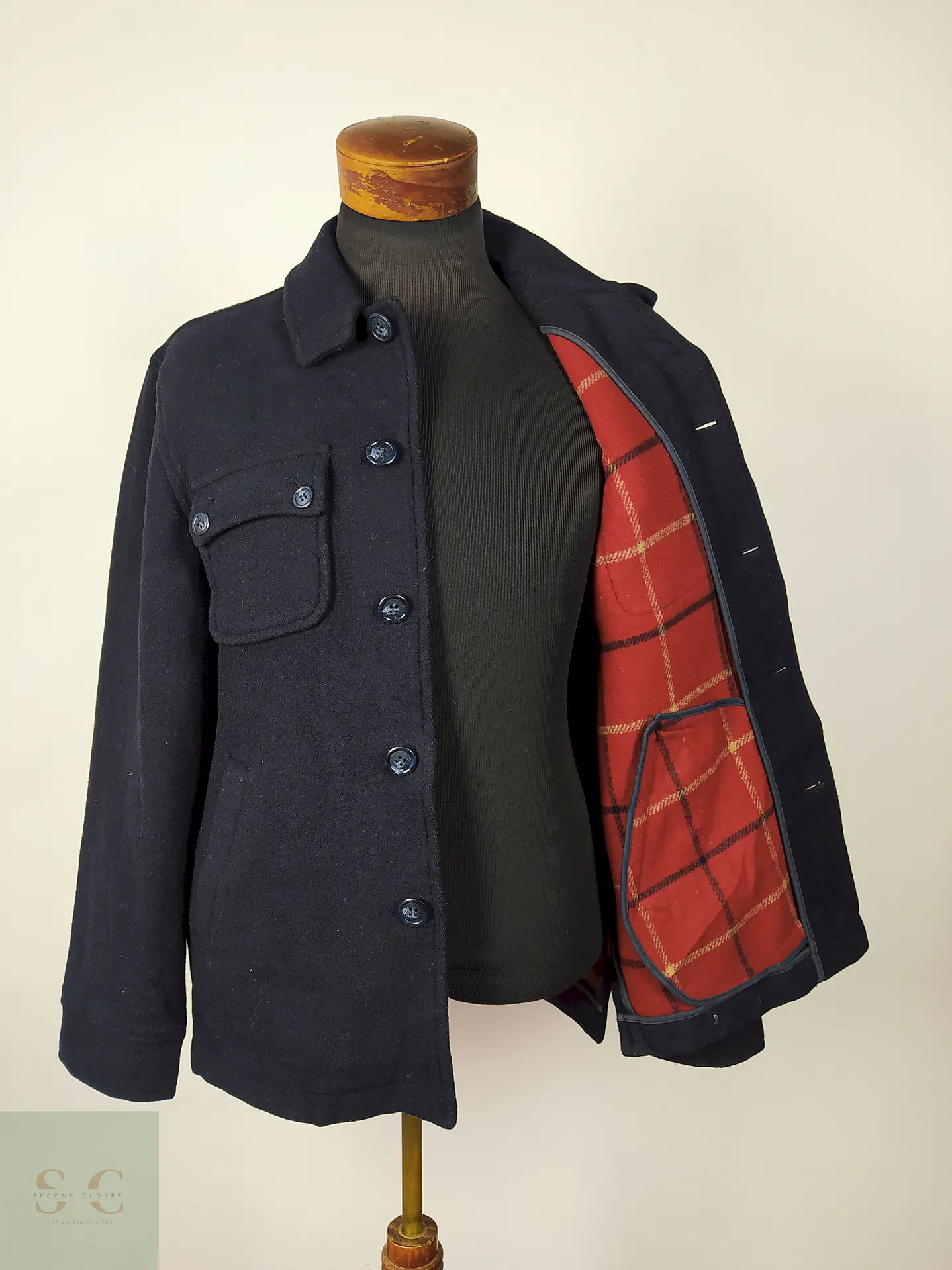 Abrigo hombre lana chaqueta premium Azul Talla ML HOMME - AP213 3