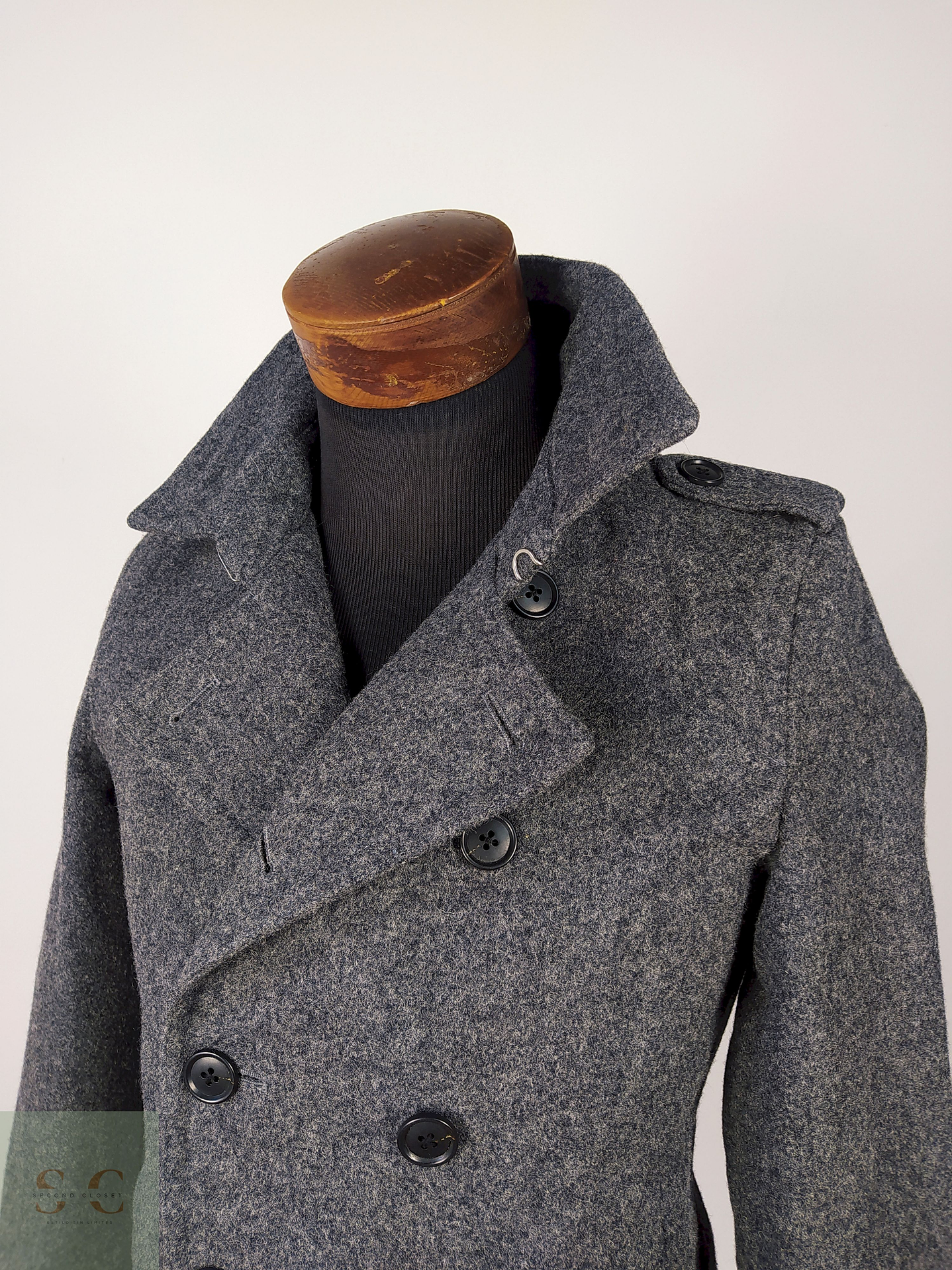 Abrigo Marinero lana hombre premium PLOMO Talla XS ABAHOUSE - AP131 2