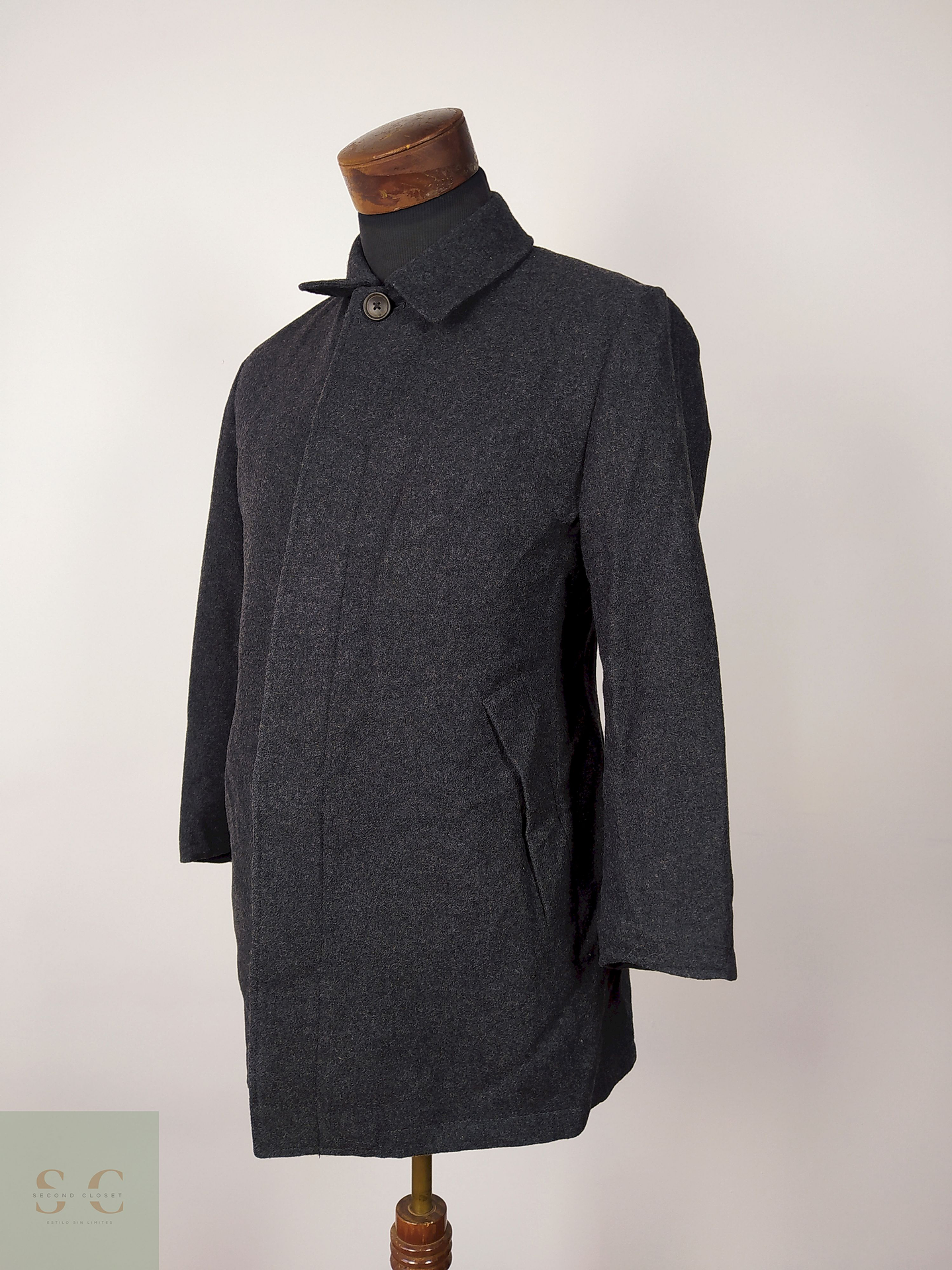 Abrigo lana premium hombre Plomo Talla S - AP223 3