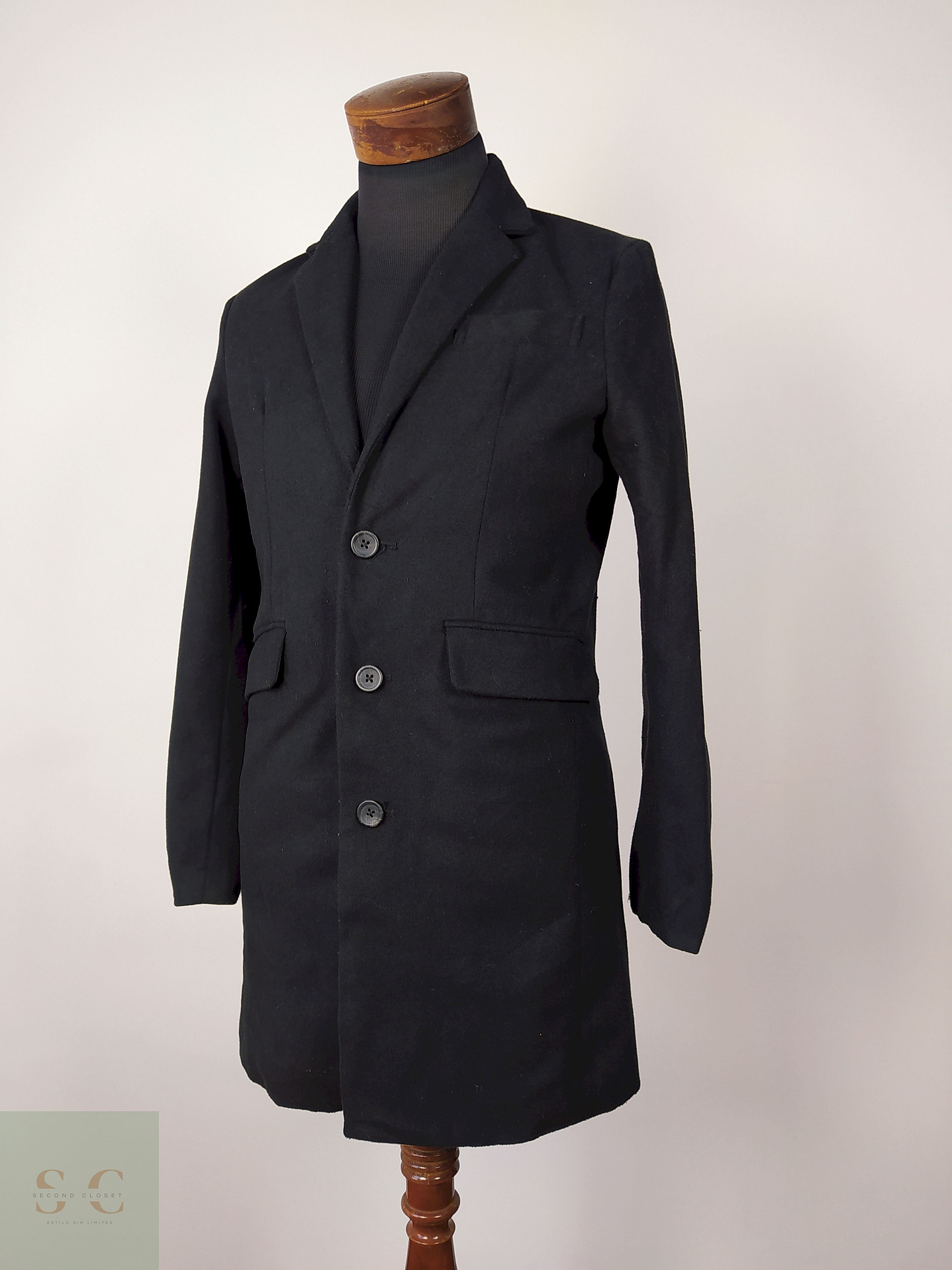 Abrigo elegante hombre semiformal Negro Talla S Nylaus - AP232 1