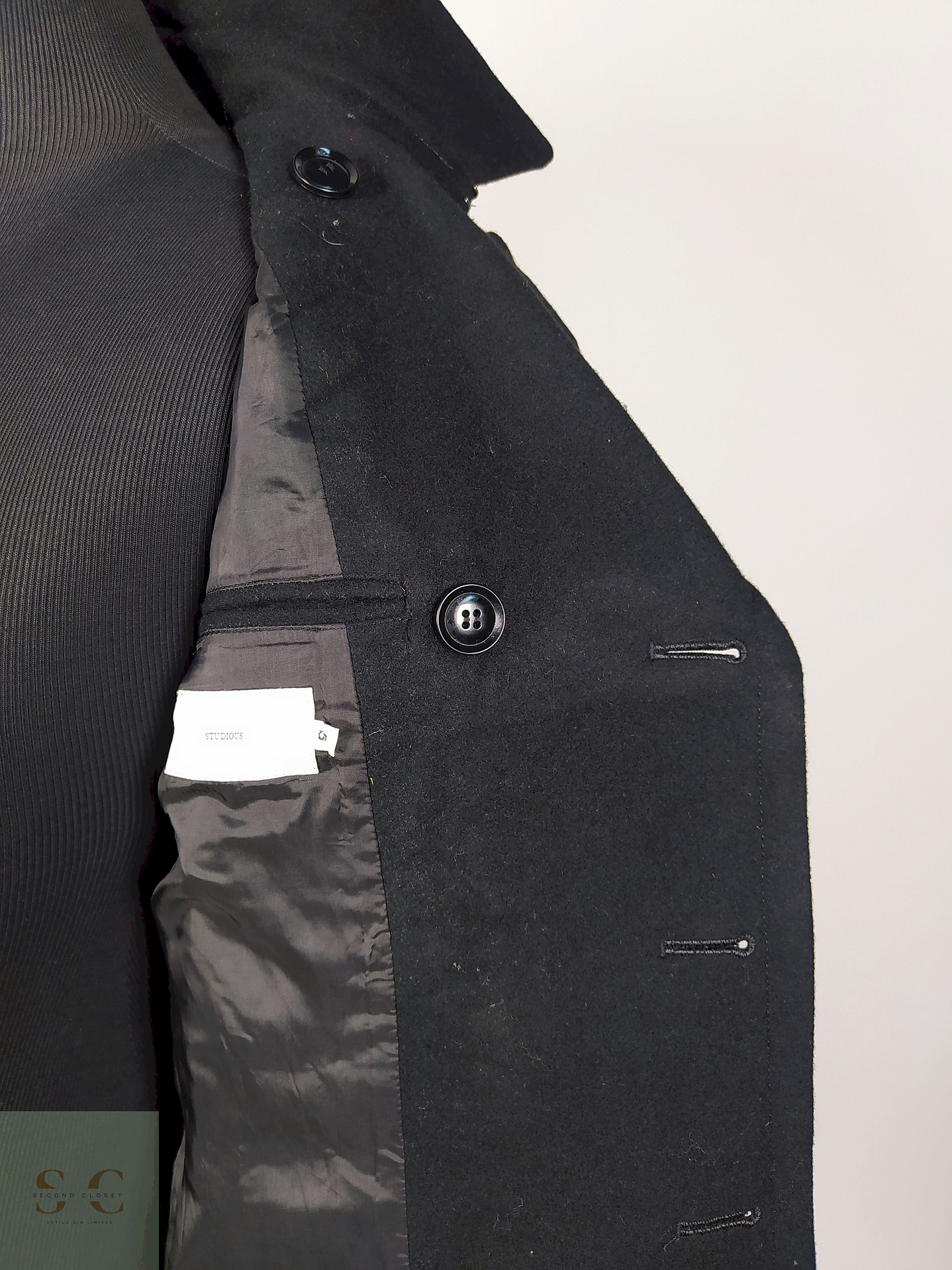Abrigo Marinero lana premium Negro Talla XS Estudios - AP204 4