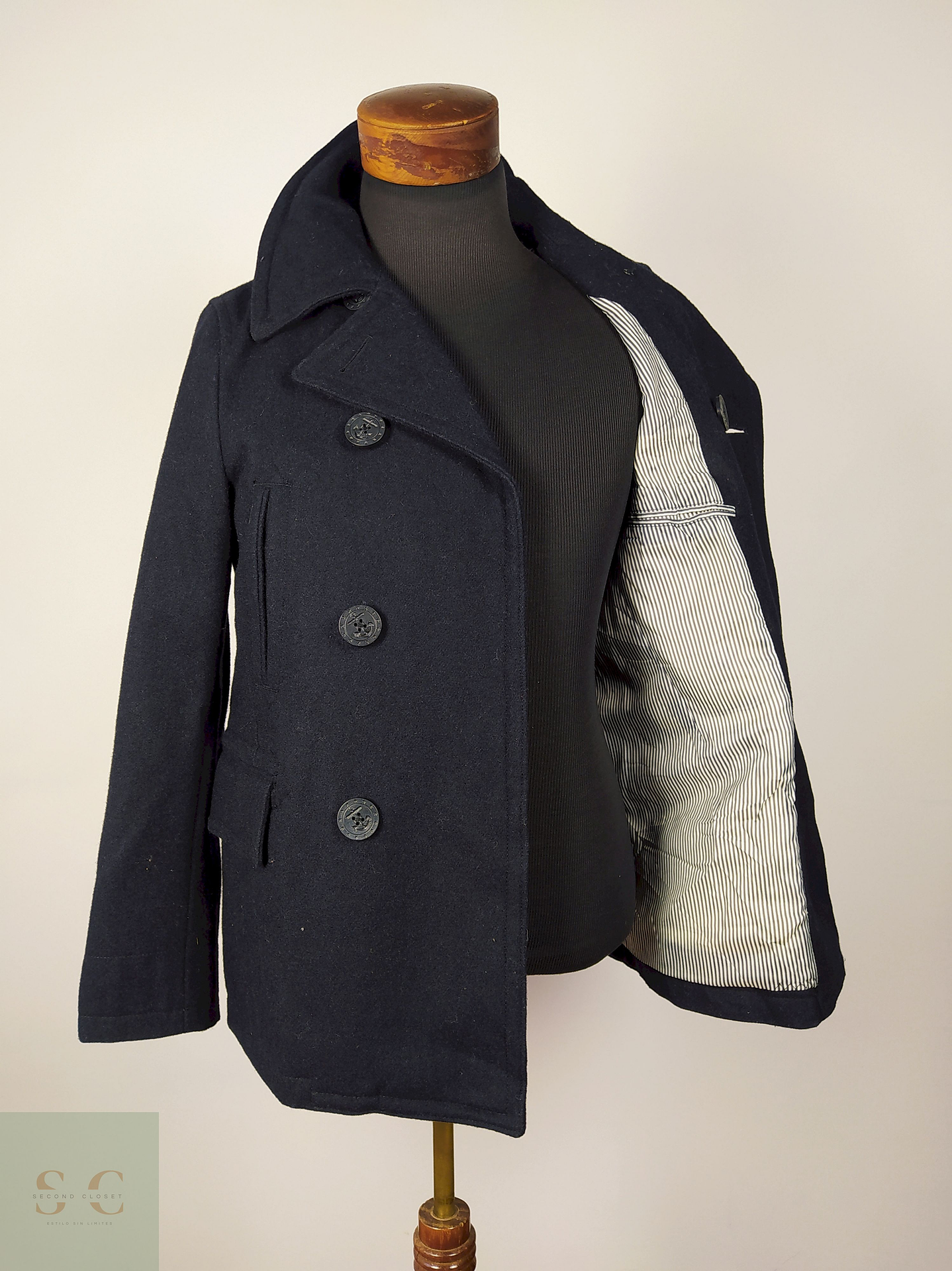 Abrigo Marinero lana hombre premium Azul Talla XS S Global Work - AP211 3