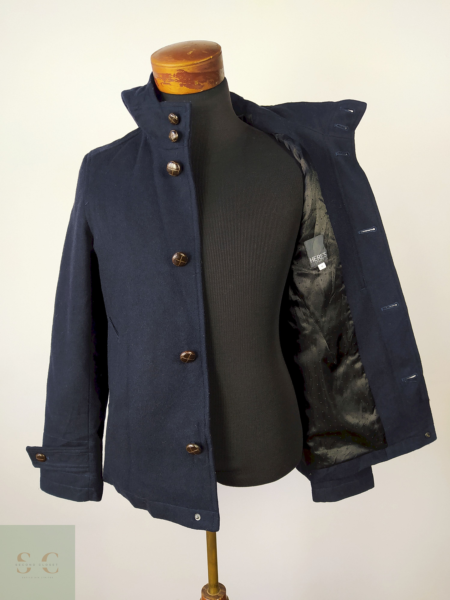 Abrigo lana hombre Azul Talla XS Heel-Strip - AP159 3