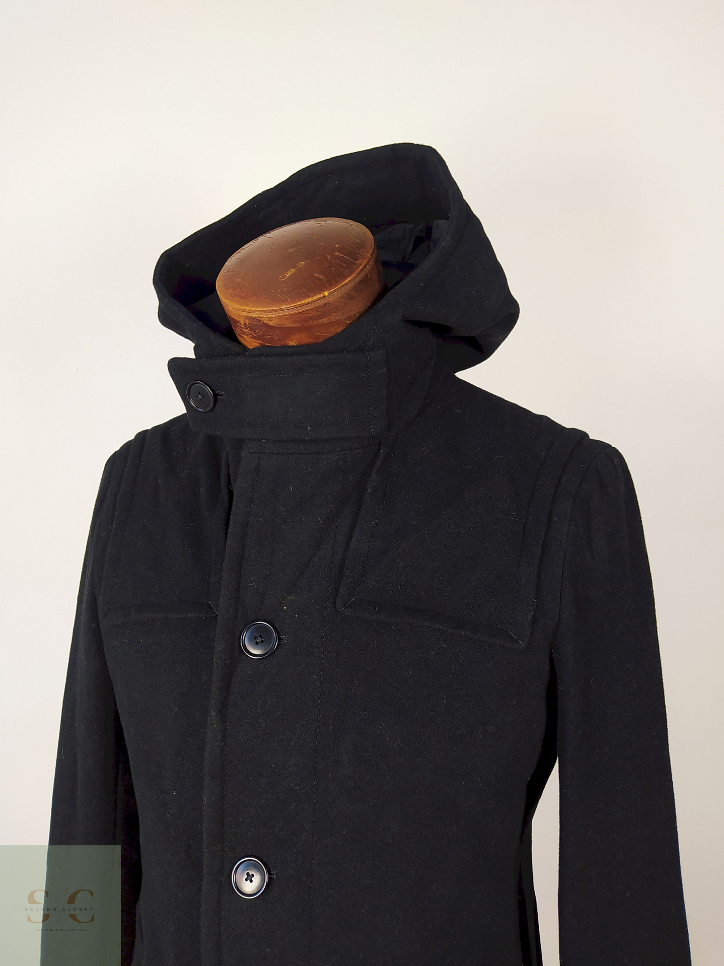 Abrigo lana hombre color NEGRO Talla S UNITED ARROW - AP135 2