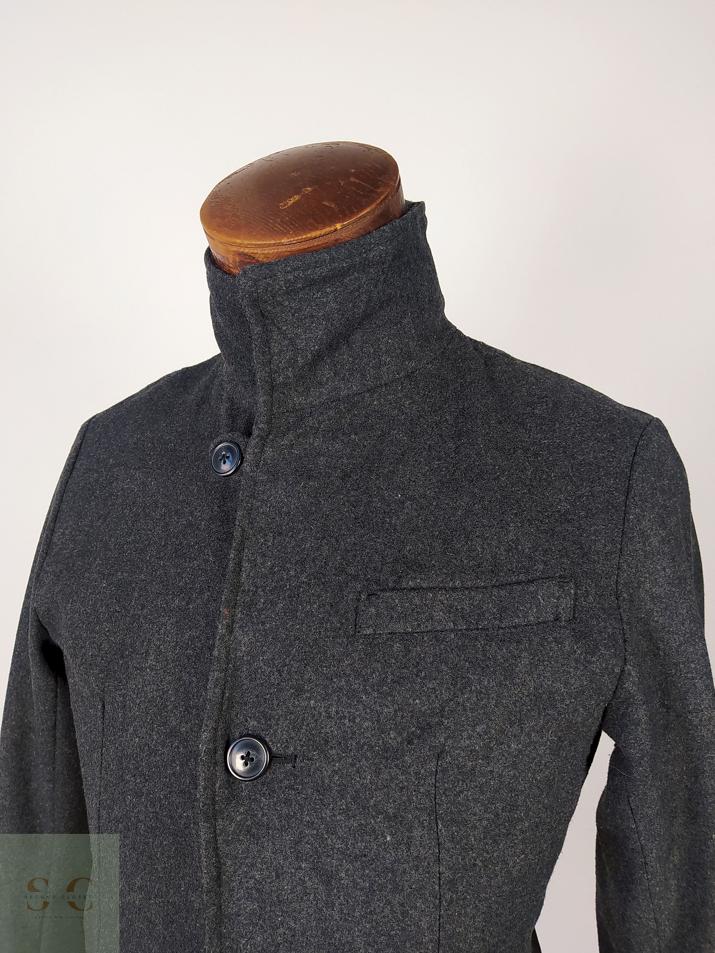 Abrigo lana chaqueta hombre PLOMO Talla XS BENO  2