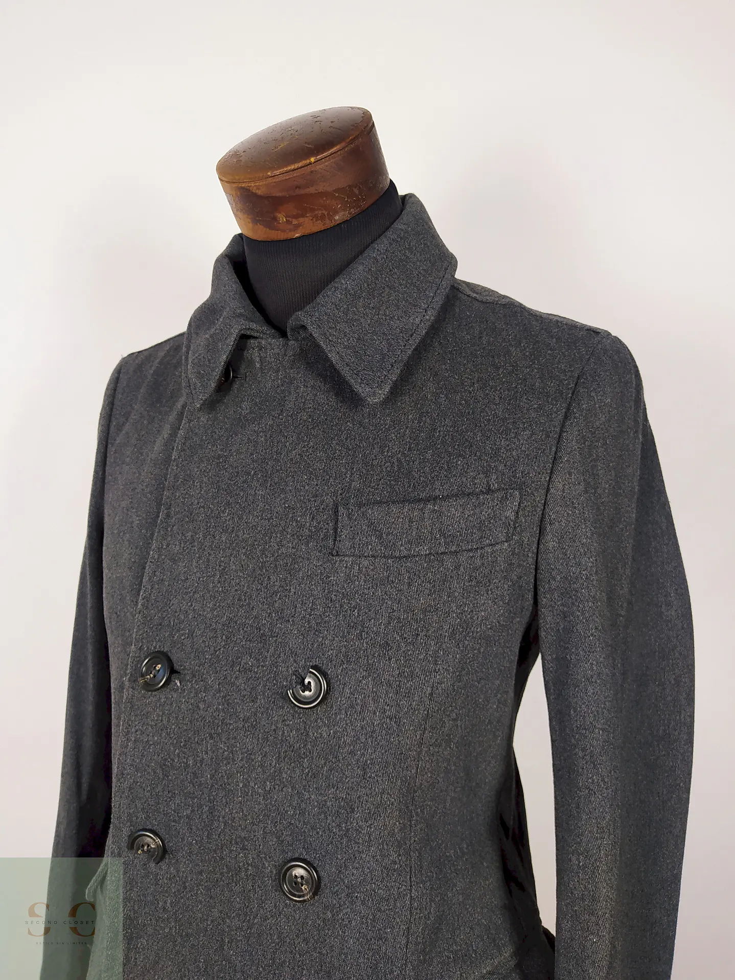 Abrigo lana marinero hombre PLOMO Talla SM BENETTON - AP123 2