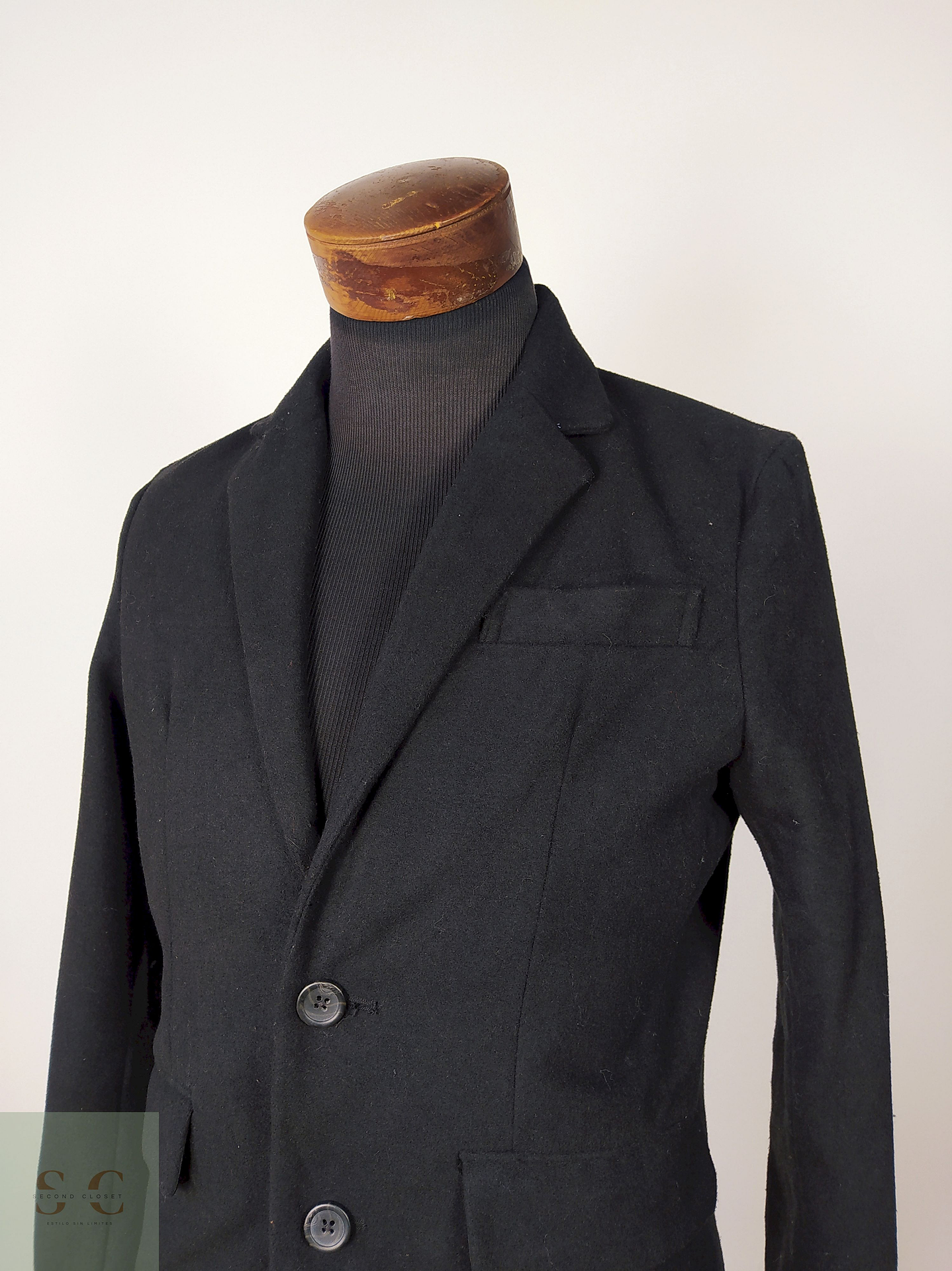 Abrigo elegante hombre semiformal Negro Talla S Nylaus - AP232 2