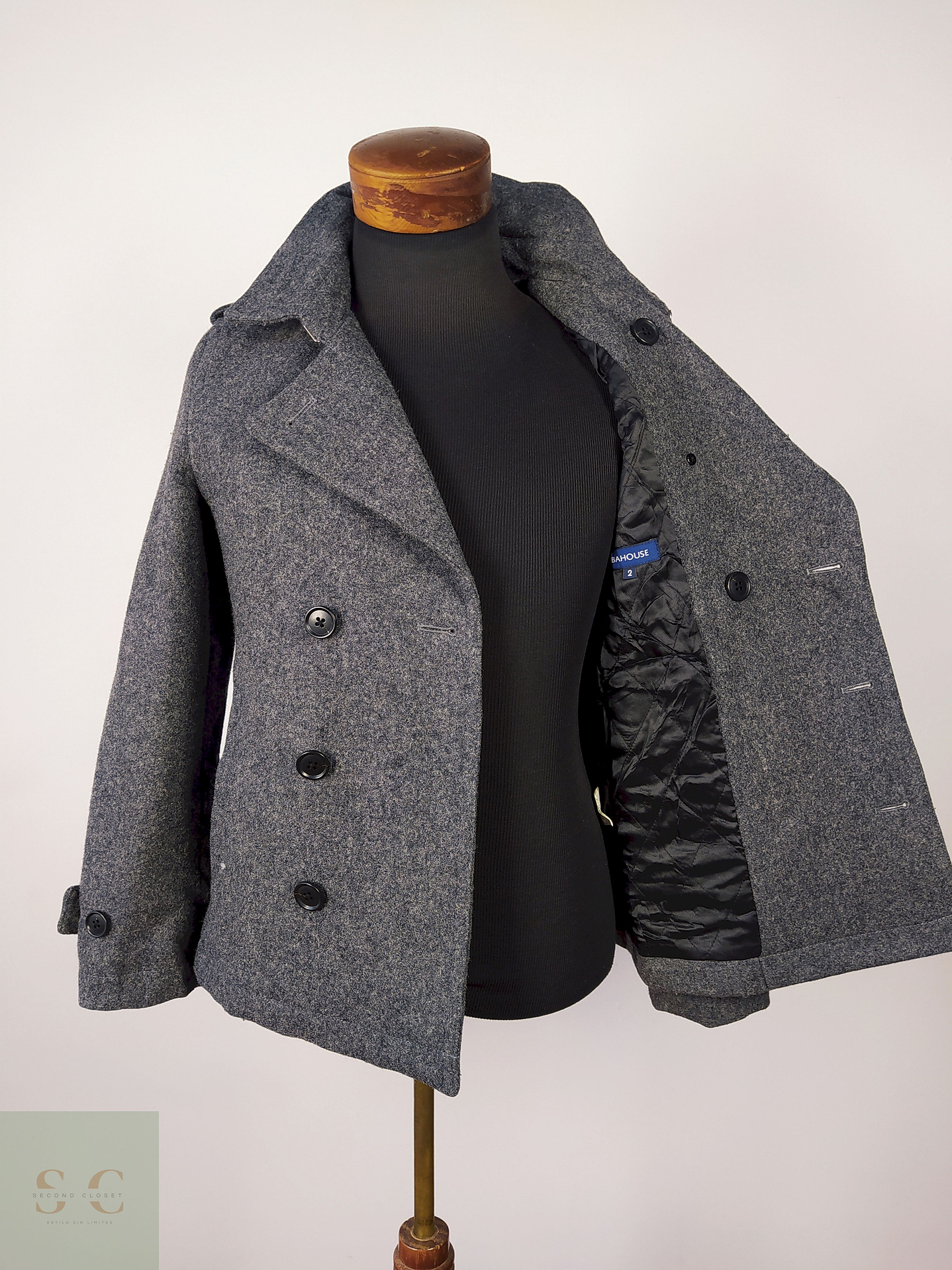 Abrigo Marinero lana hombre premium PLOMO Talla XS ABAHOUSE - AP131 3