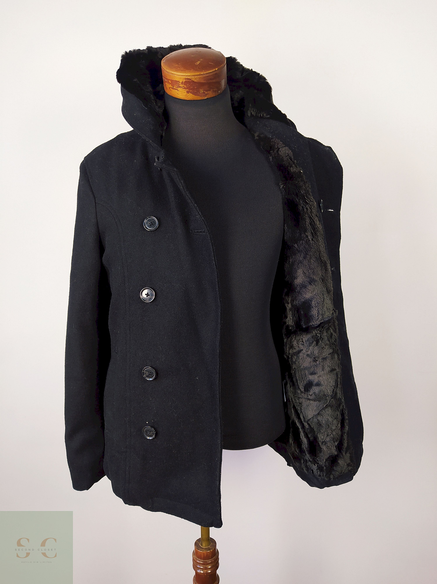 Abrigo Marinero lana premium Negro Talla SM Mitsumine - AP157 3