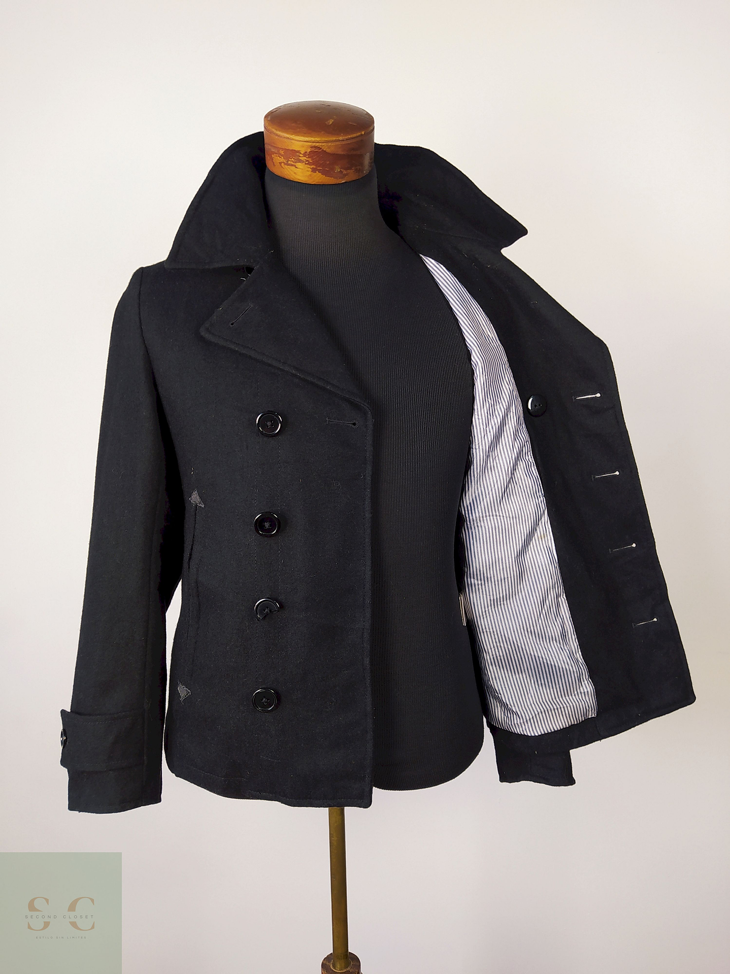 Abrigo Marinero lana hombre Negro Talla S Rageblue - AP153 3