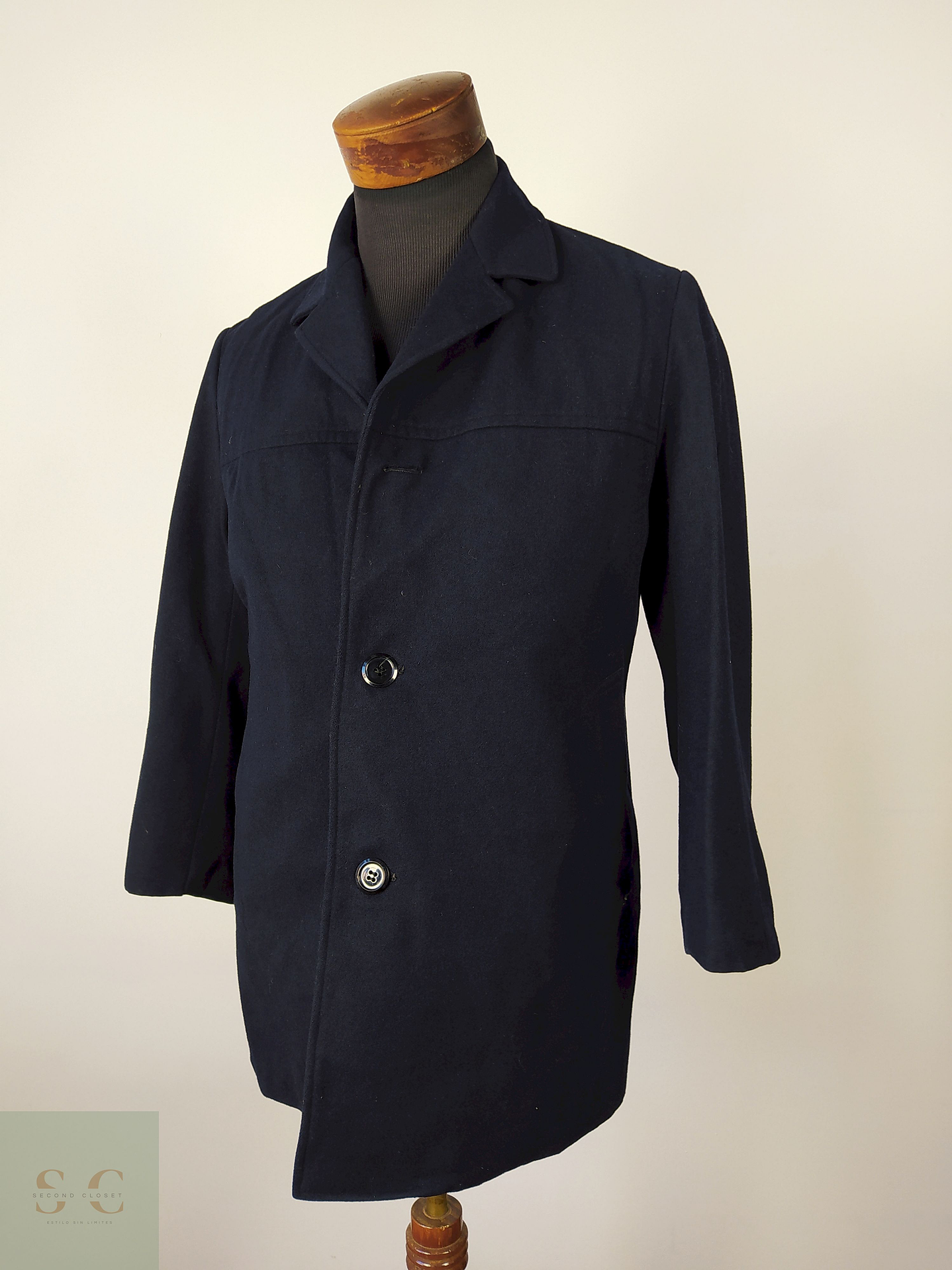 Abrigo lana hombre Azul oscuro Talla S School Harmony  1